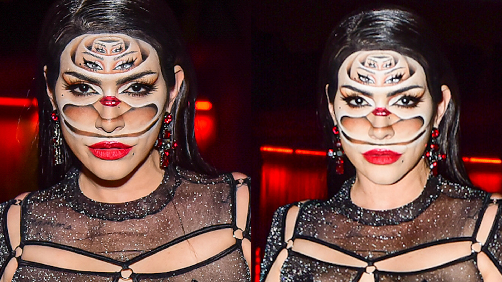Cleo assombra com look todo transparente em Halloween de Pabllo Vittar