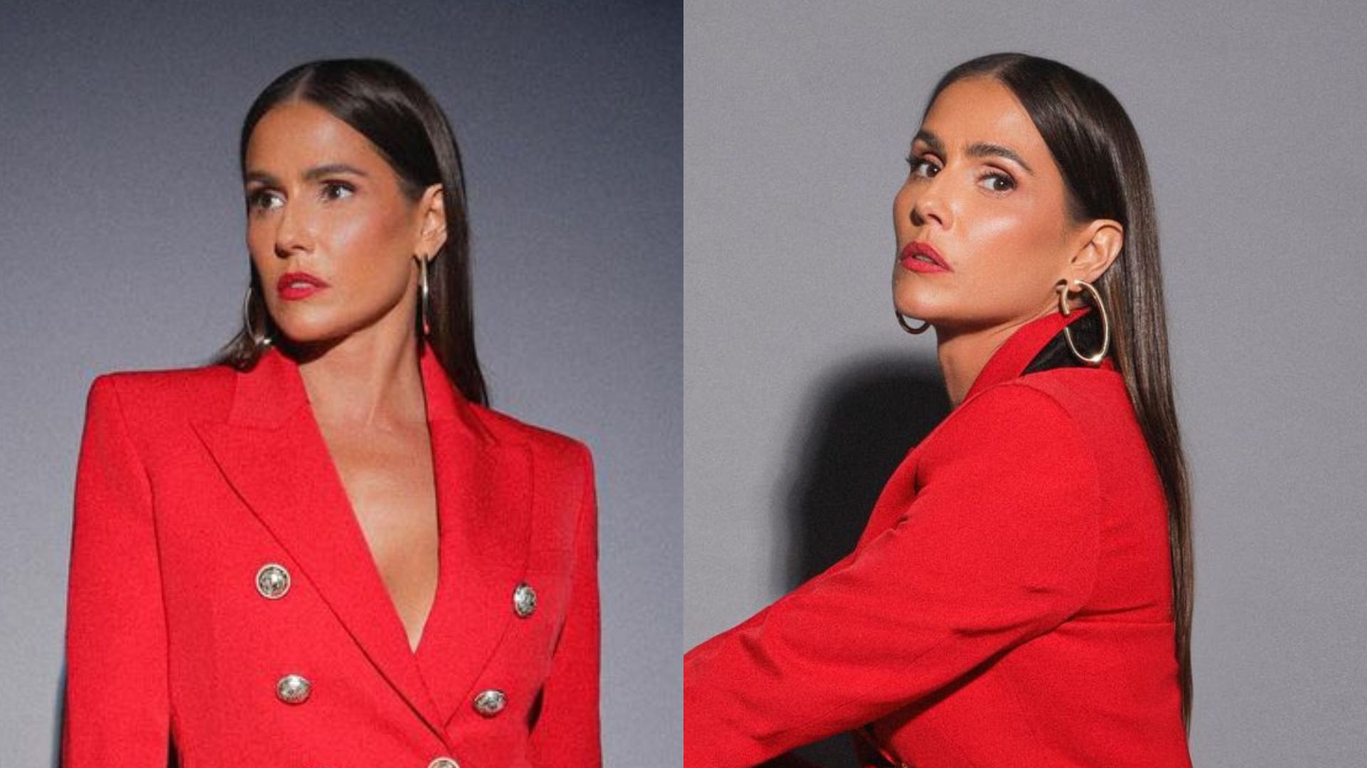 Atrevida, Deborah Secco agacha usando shortinho e blazer decotado: “Deslumbrante”
