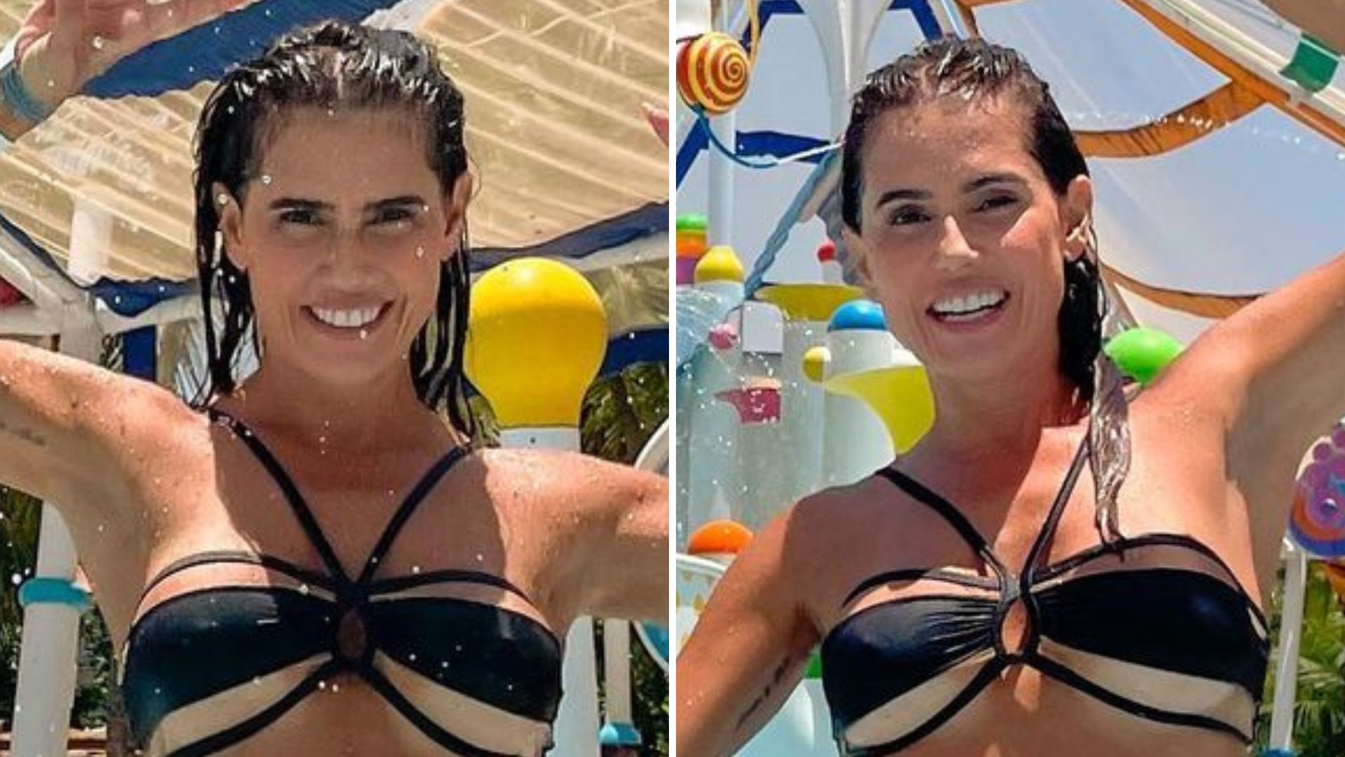 Deborah Secco quase mostra tudo em biquíni recortado e abusa do corpão aos 42: “Musa”