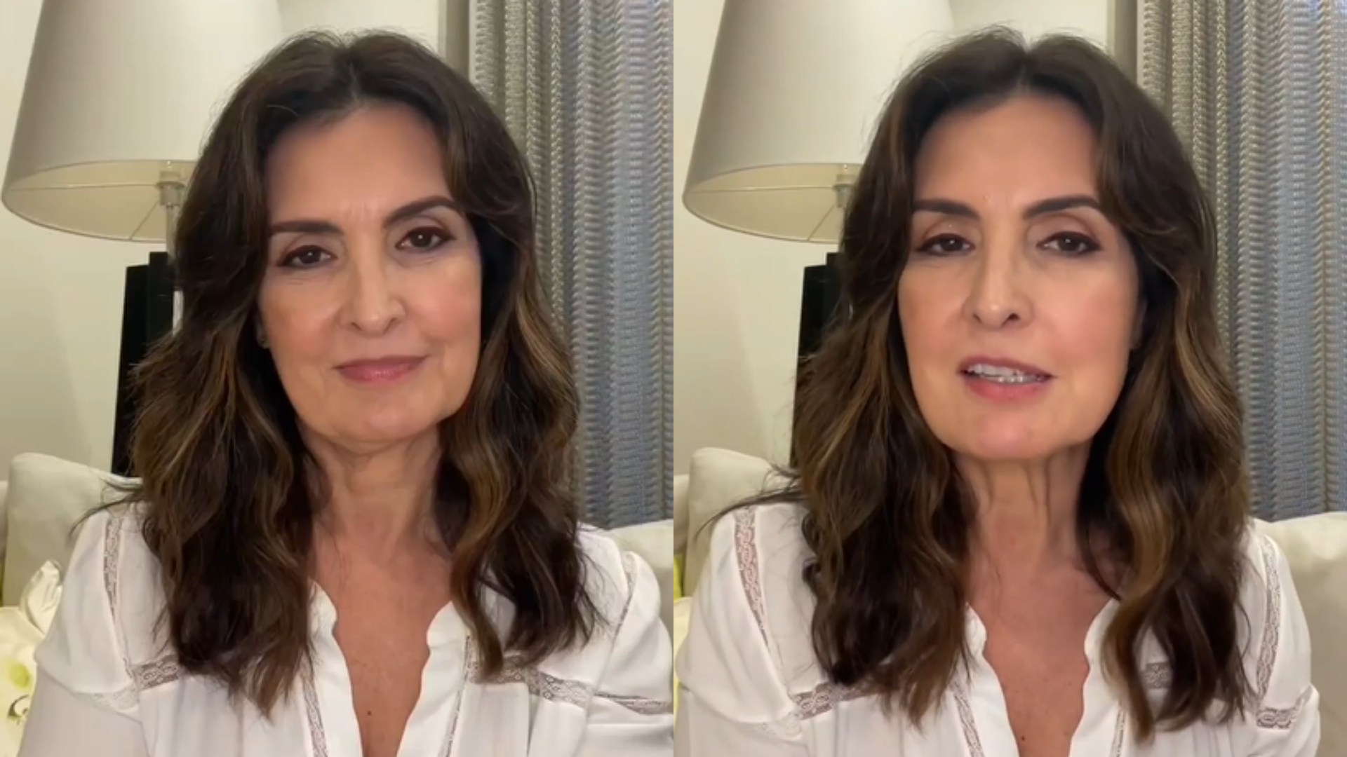 Fátima Bernardes comove ao celebrar saída da mãe do hospital: “Três internações”