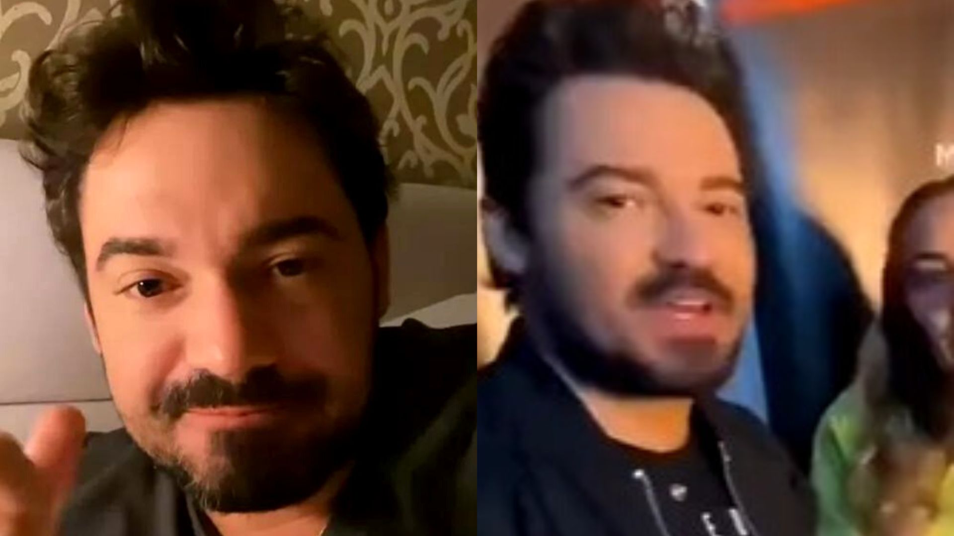Fernando Zor dá beijão em repórter nos bastidores de show