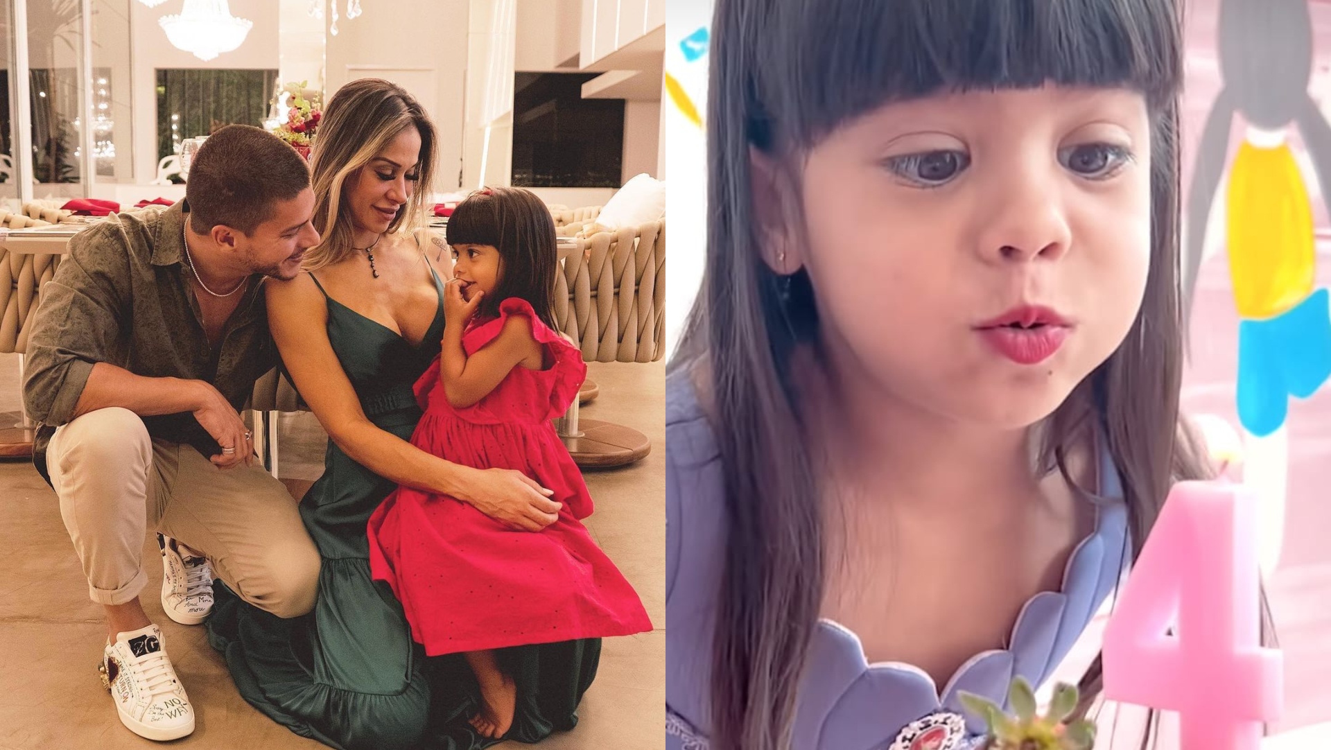 Filha de Arthur Aguiar e Maíra Cardi completa 4 anos e ganha surpresa e homenagem do pai: “Puro amor”