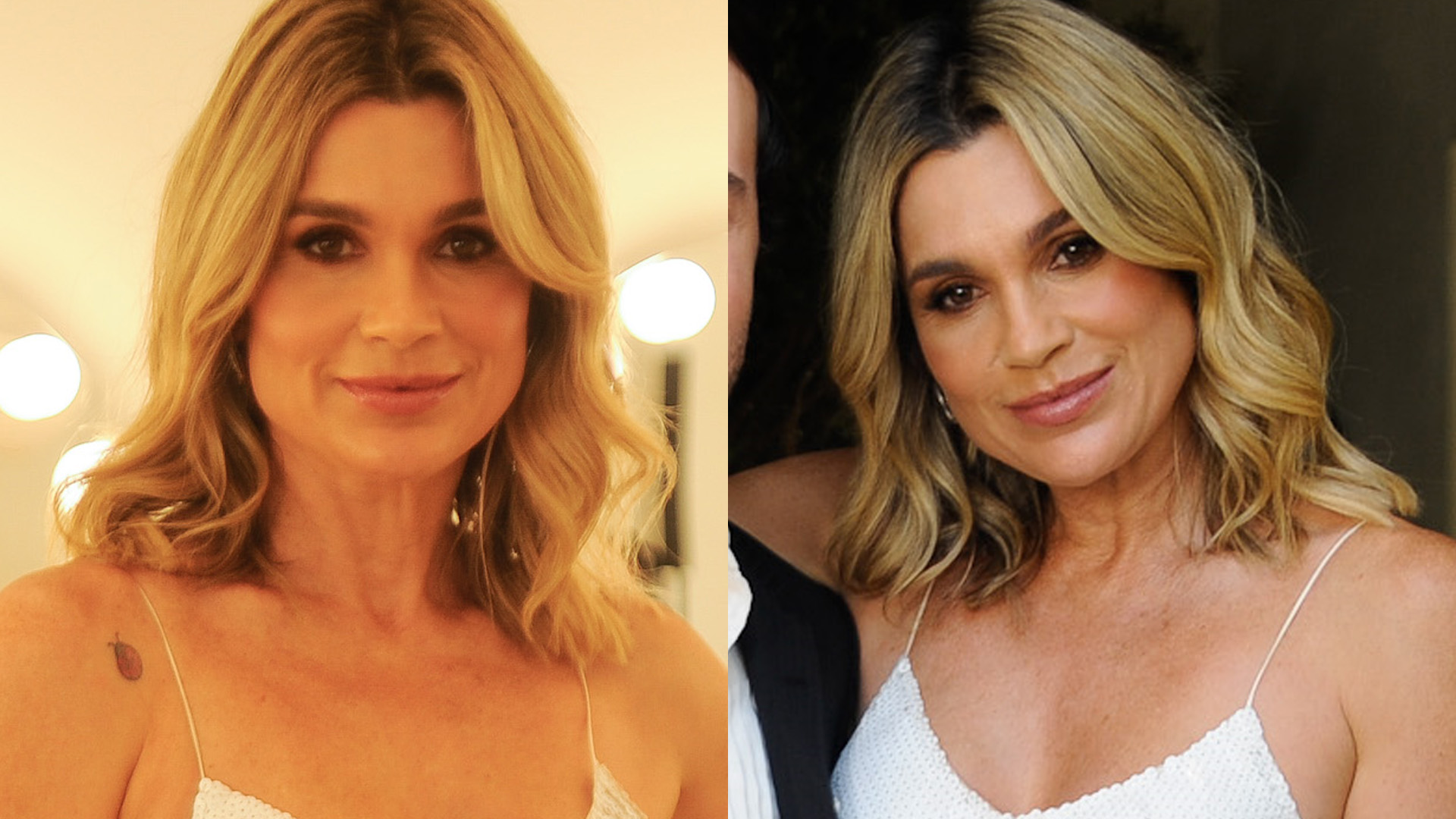 Flávia Alessandra deslumbra com vestido de paetê e bolsa de R$ 3000