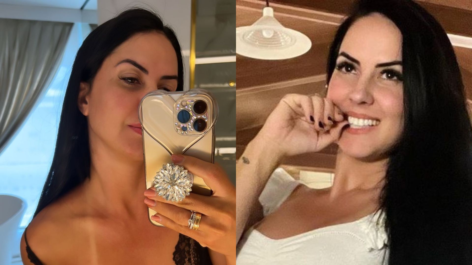 Graciele Lacerda abaixa alcinha da camisola e seios quase escapam: “Bronze”