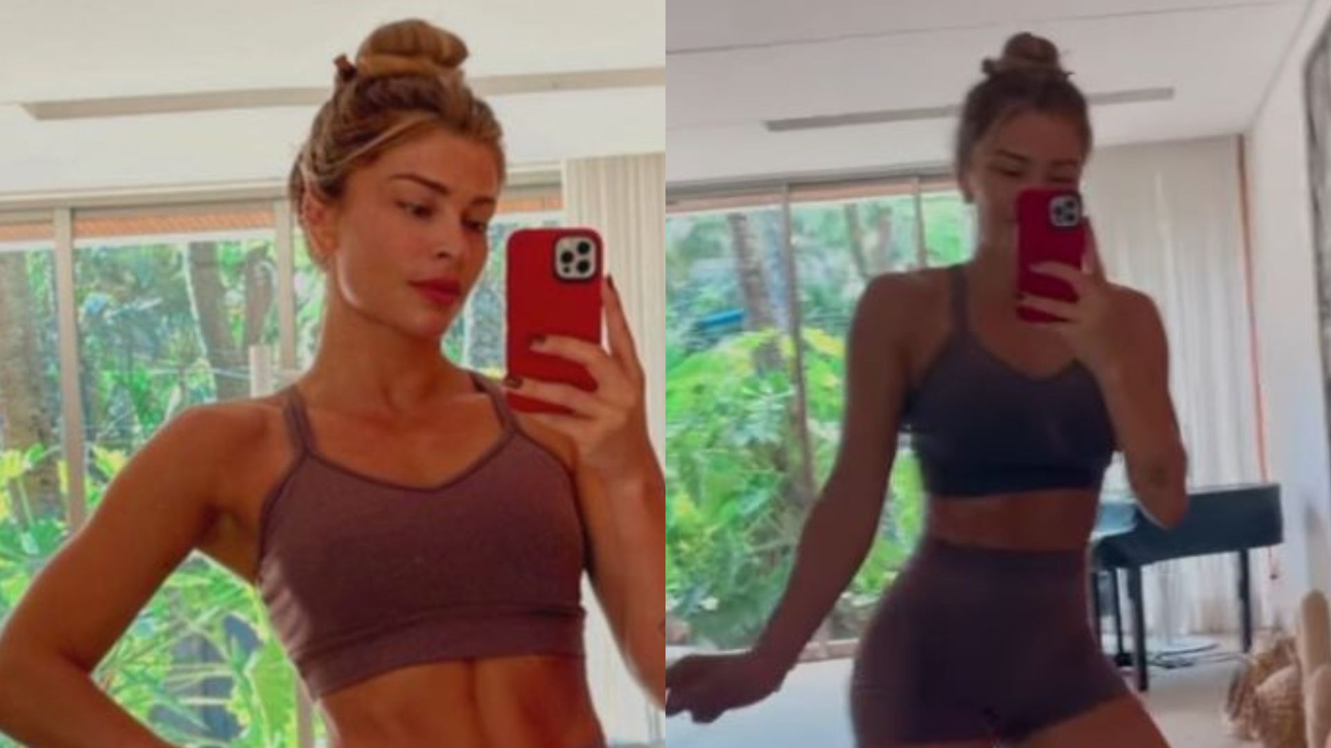 Grazi Massafera ostenta barriga sarada e coxas musculosas após treino: “Endorfinada”