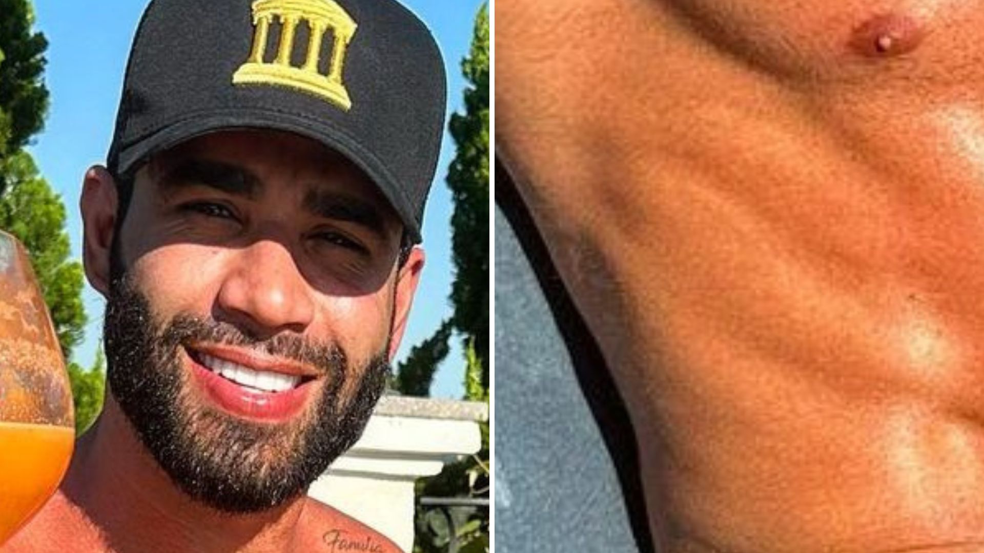 Gusttavo Lima coloca peitoral musculoso para jogo ao renovar bronzeado: “Que isso bebê”