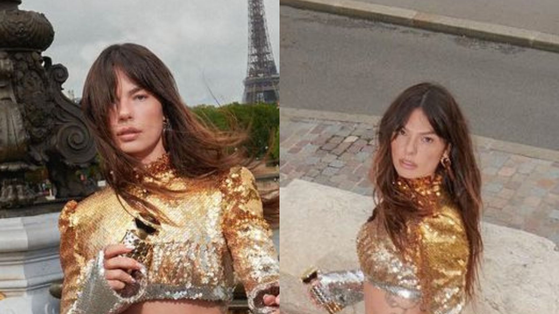Estilosa, Isis Valverde arrasa com look brilhante e mostra barriguinha: “Perfeita”