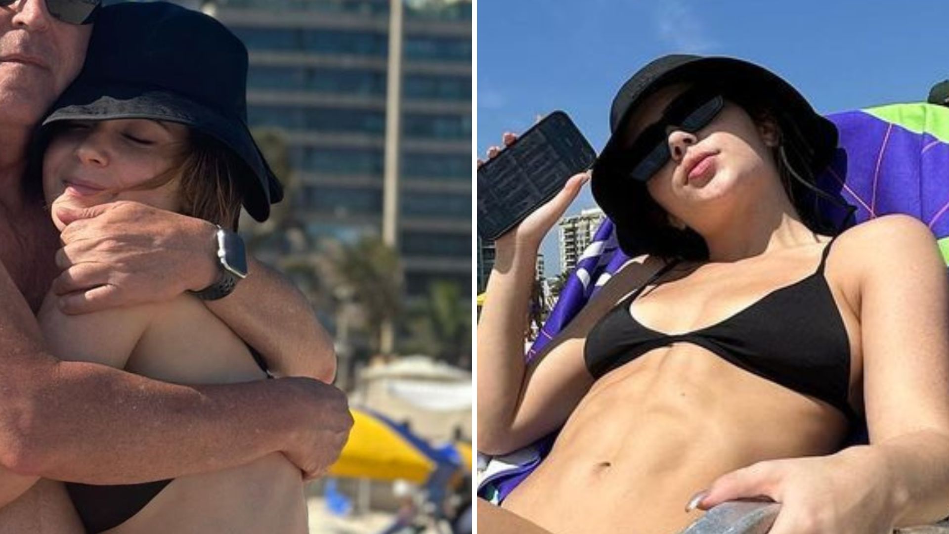 De fio-dental, Jade Picon reúne a família na praia e agarra o pai em clique raro: “Leve”