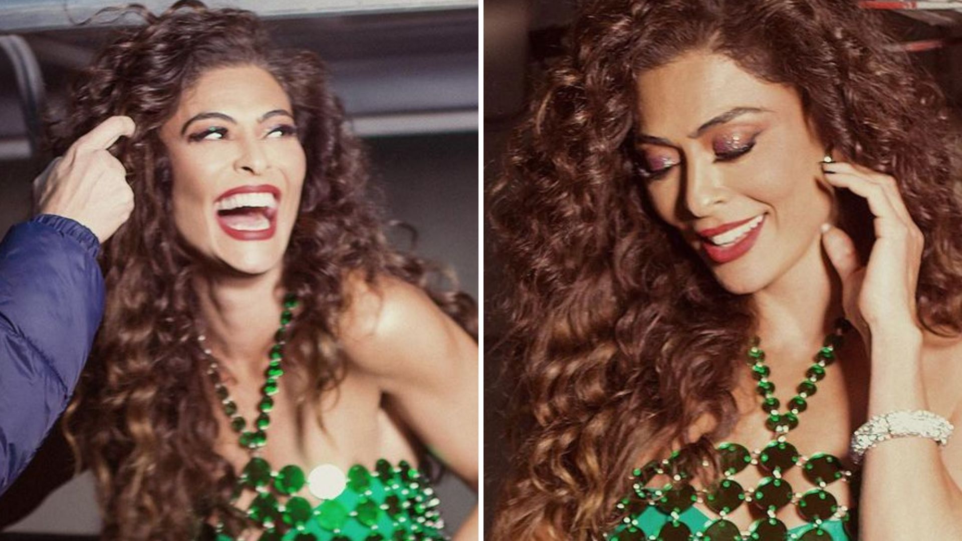 Escândalo! Juliana Paes grava o ‘Caldeirão’ com microvestido de lantejoula: “Divina”