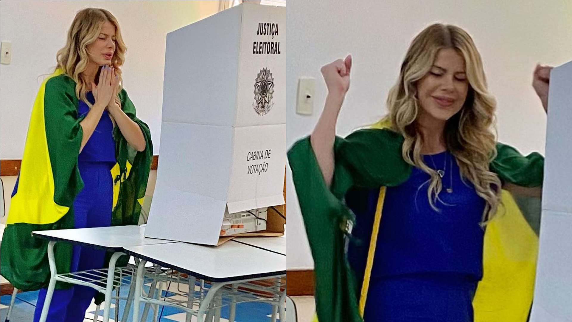 Karina Bacchi ora na cabine de votação e divide opiniões: “É eleição, não vigília”