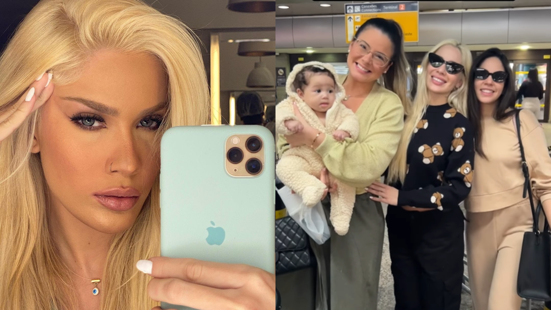 Karoline Lima retorna para o Brasil com sua filha carregada de bagagem: “Tinha mais”