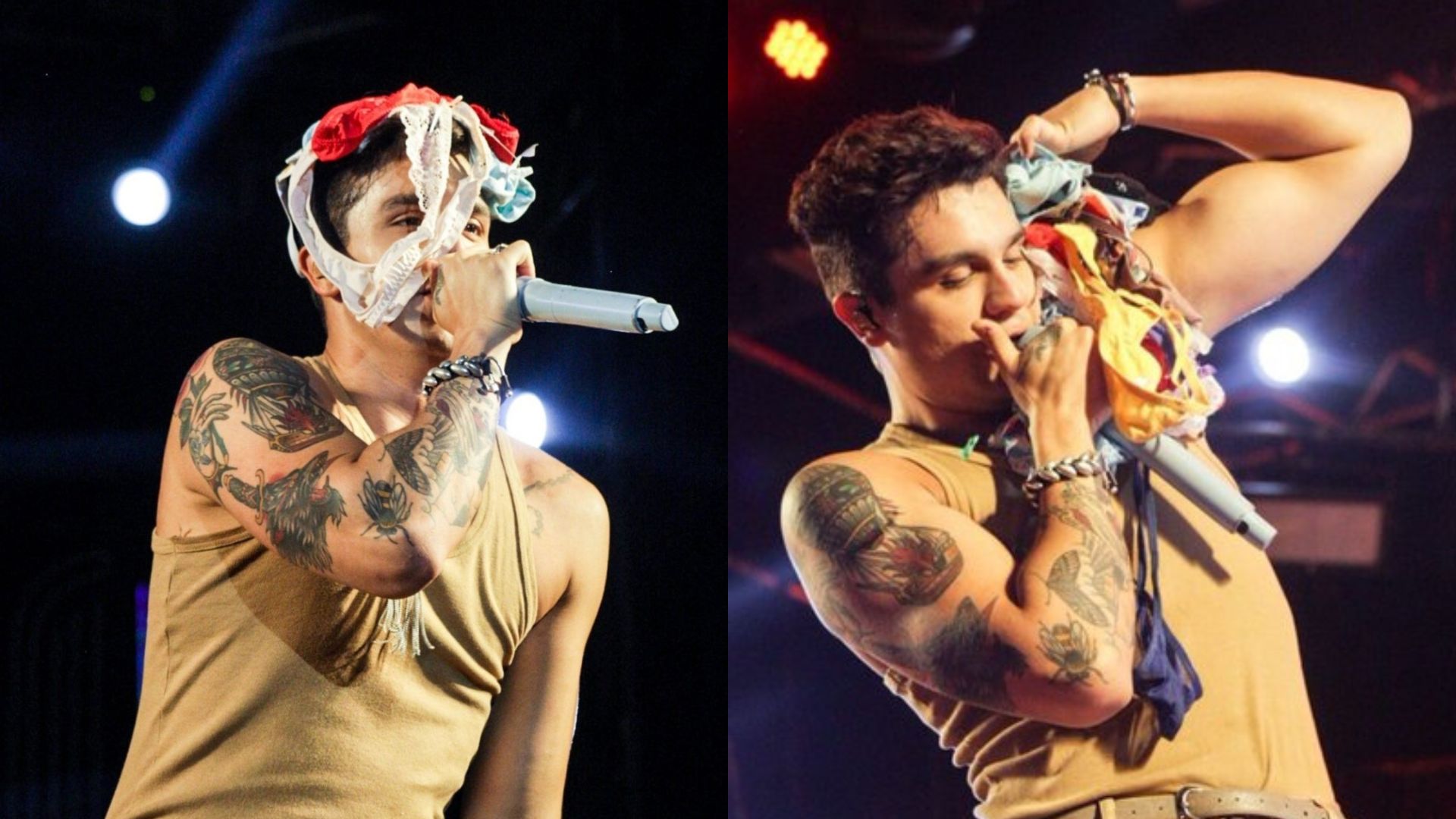 Gente? Luan Santana ganha chuva de calcinhas no palco durante show e se diverte