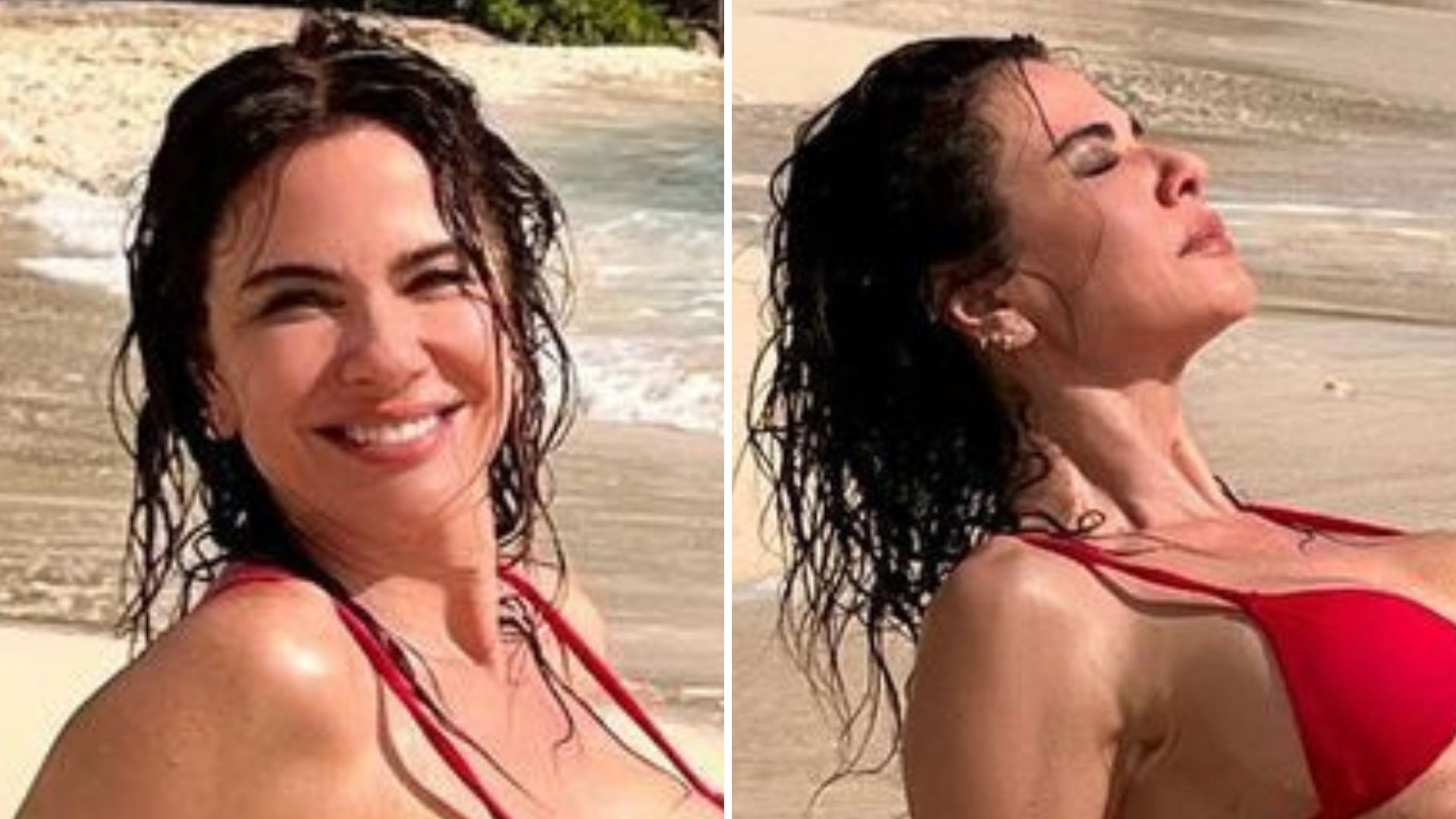 Luciana Gimenez posa com biquíni folgadinho à beira-mar e exibe corpão dos sonhos: “Divina”