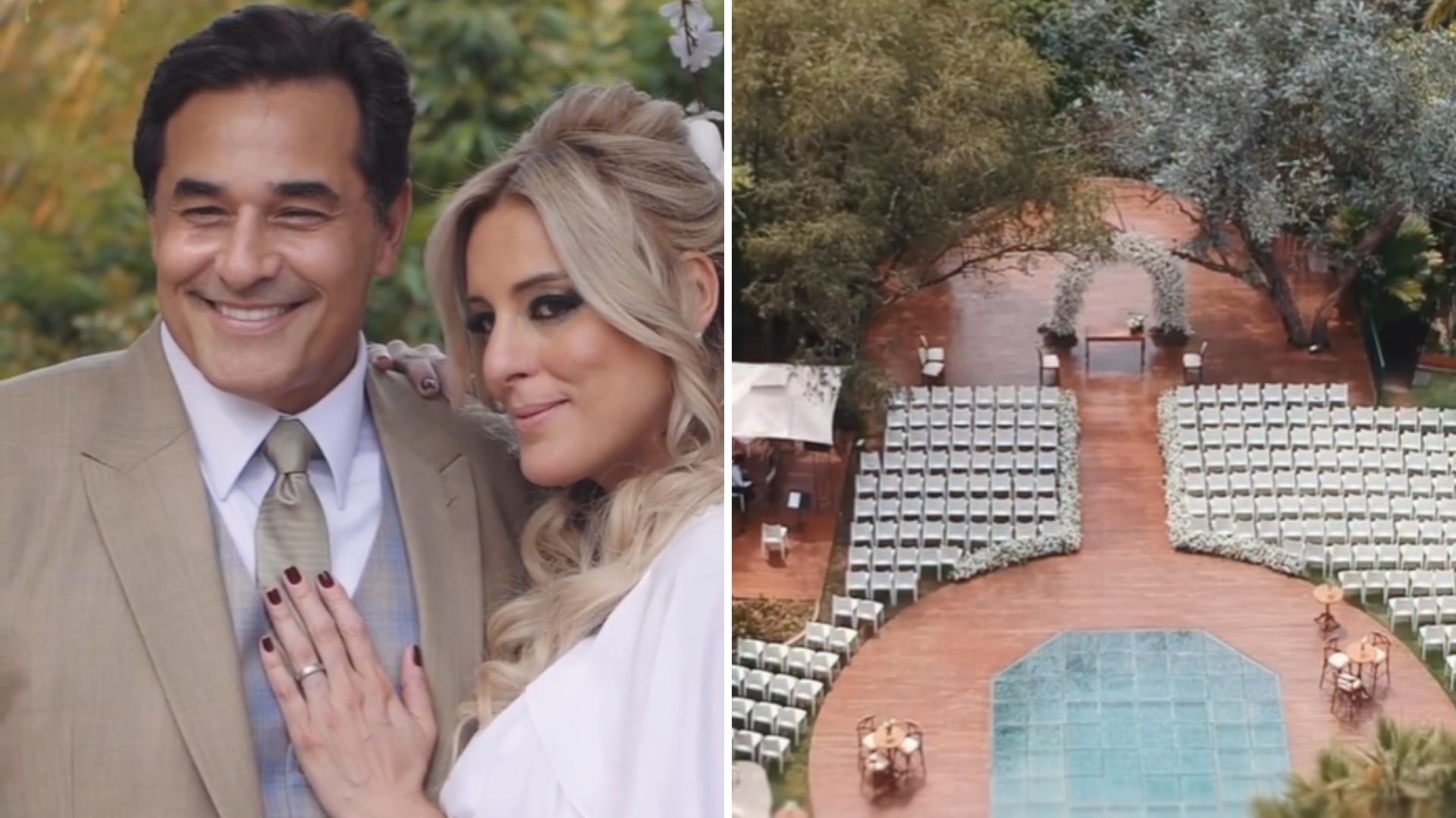Luciano Szafir exibe decoração riquíssima em vídeo do casamento: “Aliança eterna”