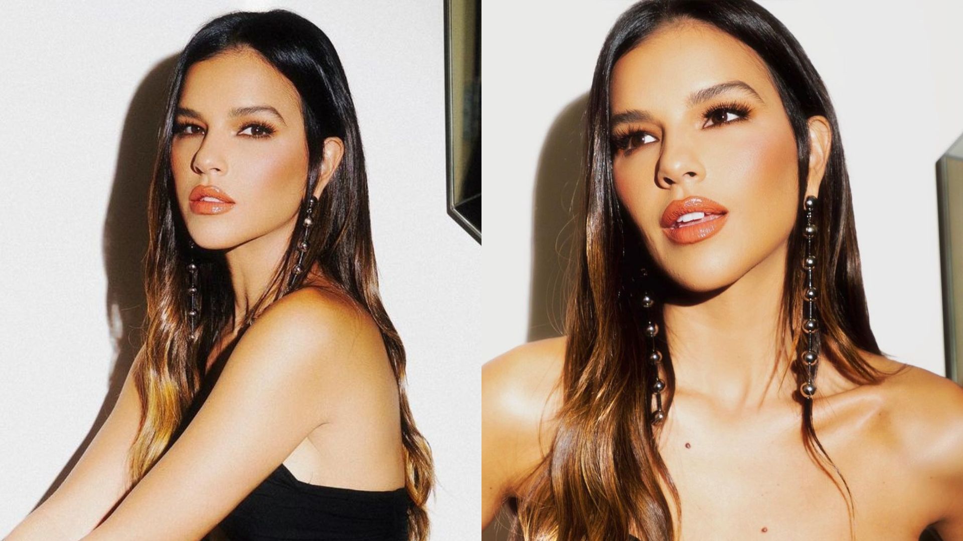 Mariana Rios agacha usando vestidinho preto e decotão choca: “Fantástica”