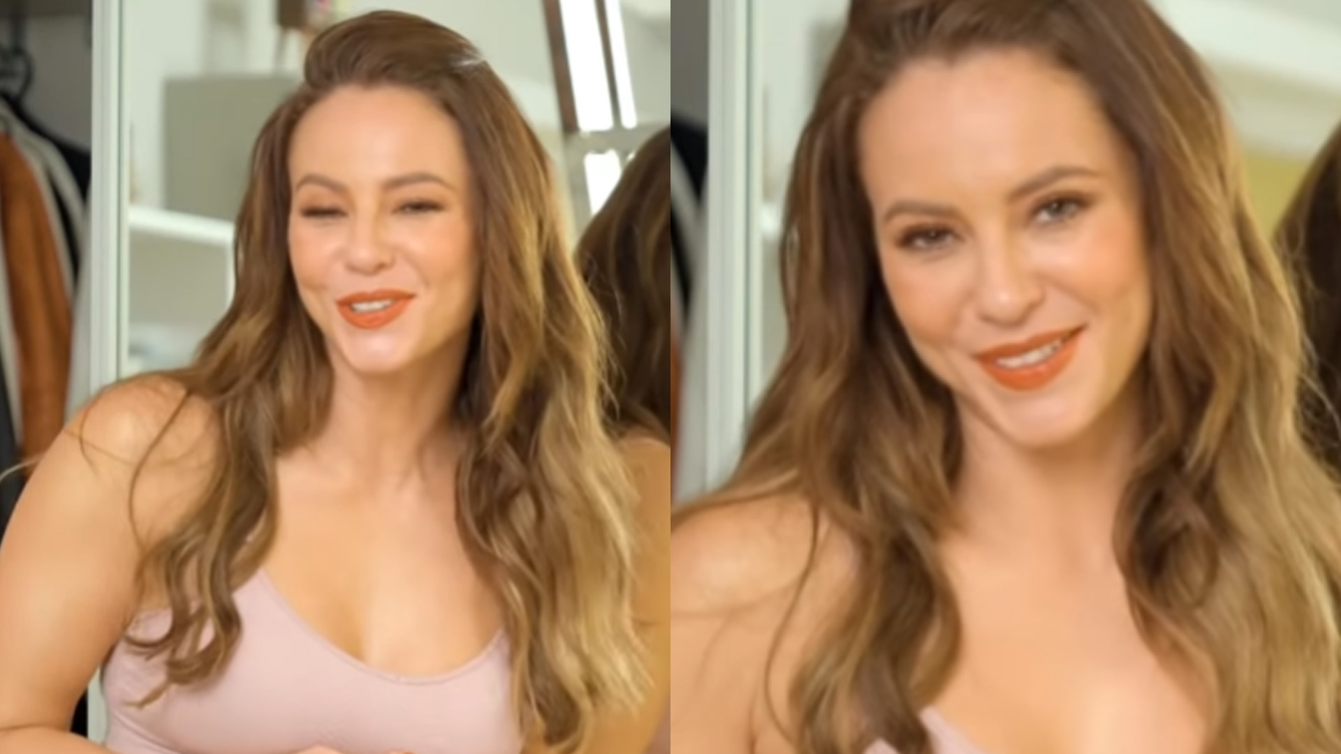 Paolla Oliveira aparece de lingerie nude em vídeo e seguidores babam: “Gostosona”