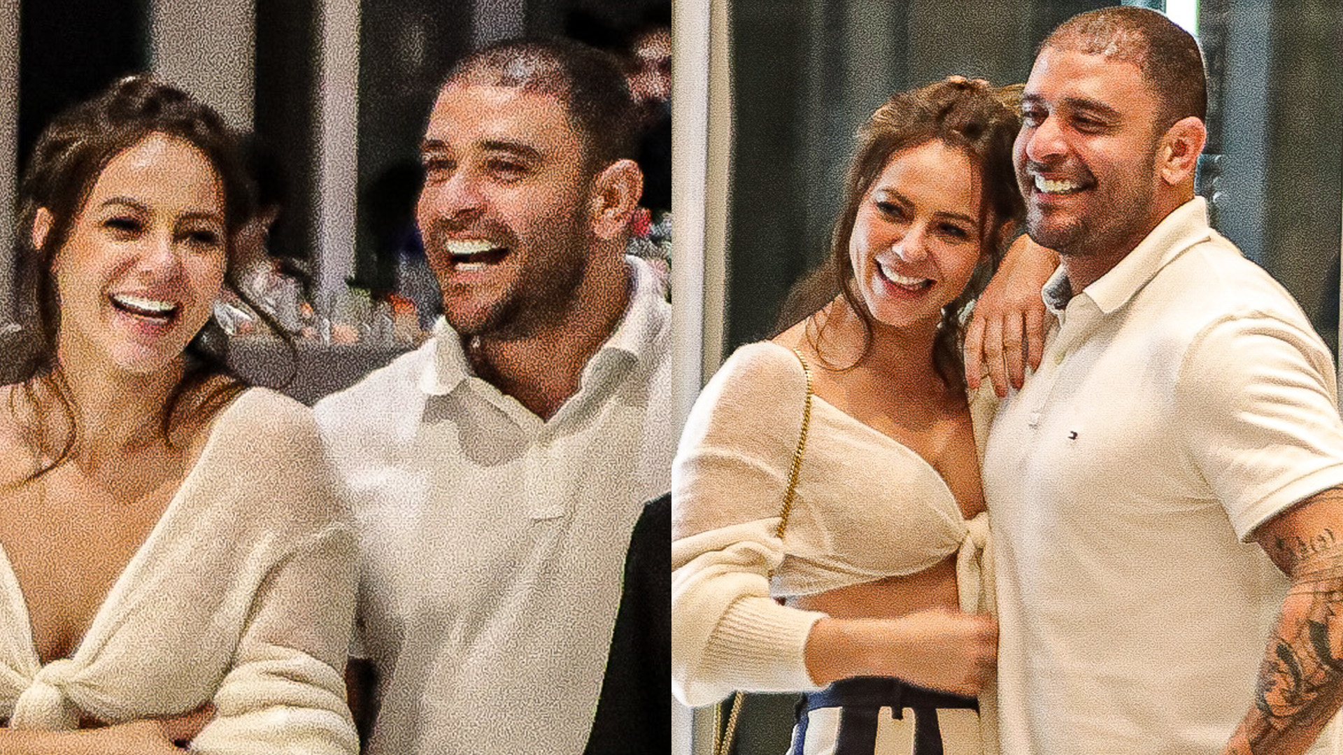 Paolla Oliveira é flagrada sorridente com Diogo Nogueira e filho de 16 anos