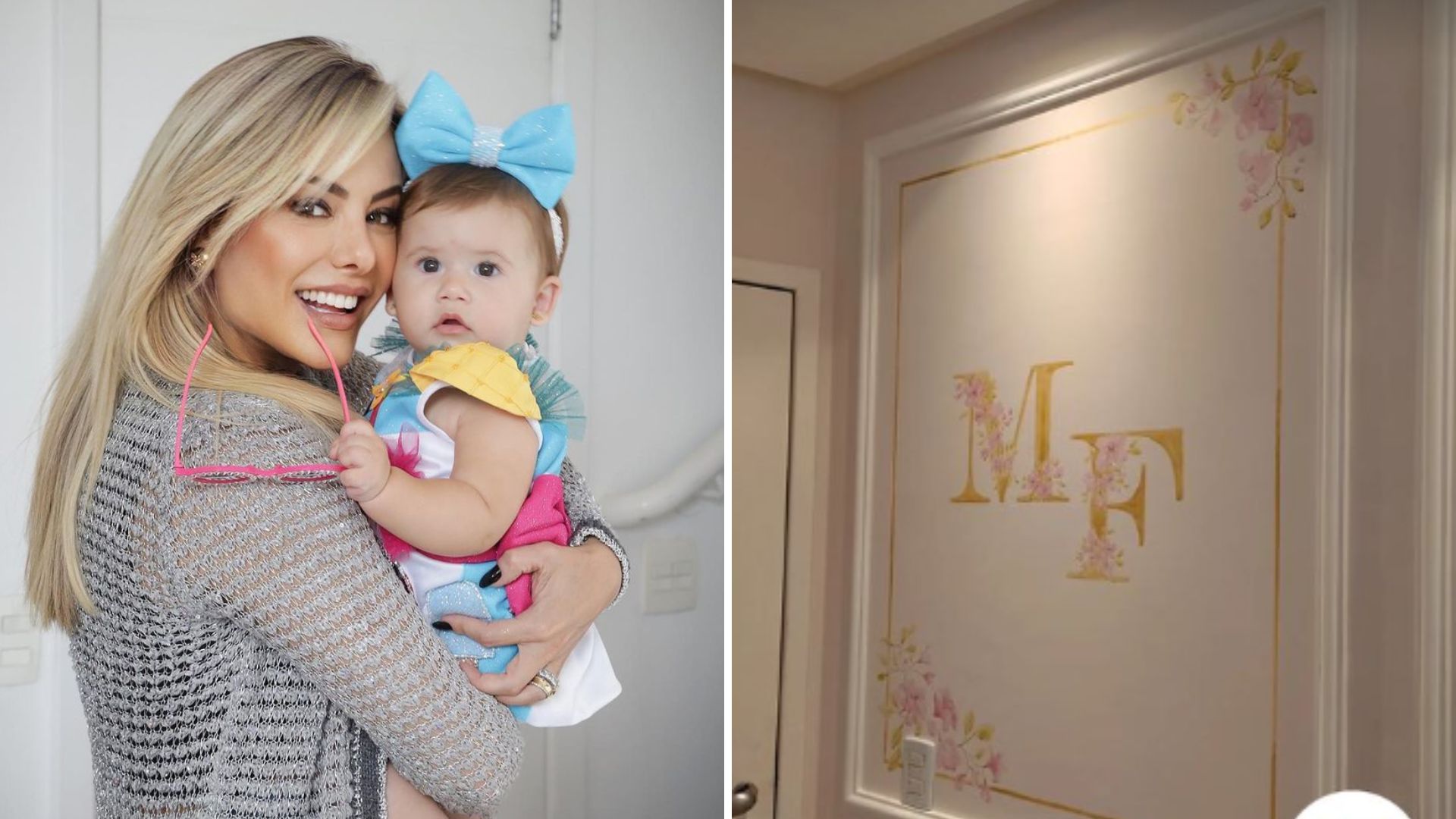 Poliana Rocha ‘invade’ reforma e mostra quarto das netas, Maria Alice e Maria Flor