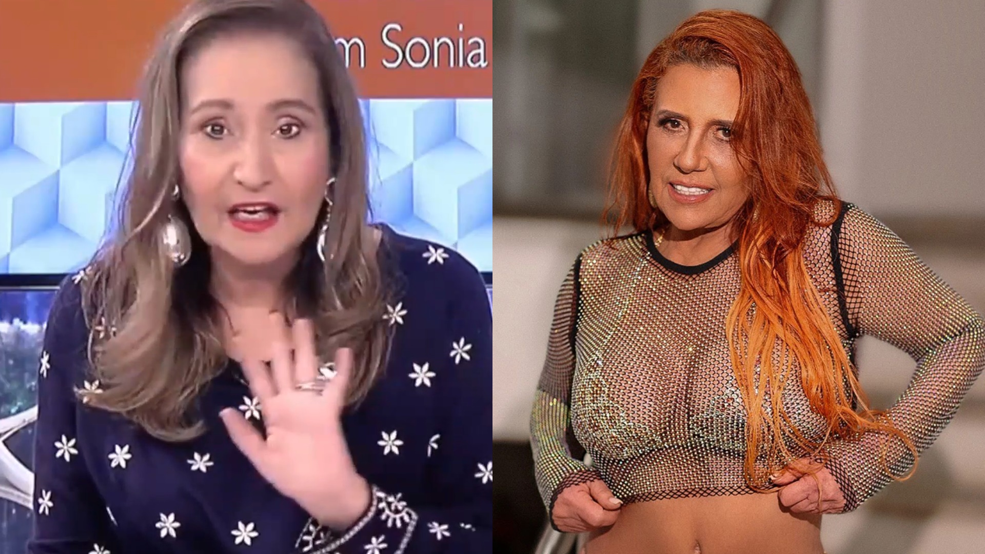 Sonia Abrão se choca ao vivo ao descobrir romance do irmão com Rita Cadillac: “Não sabia”