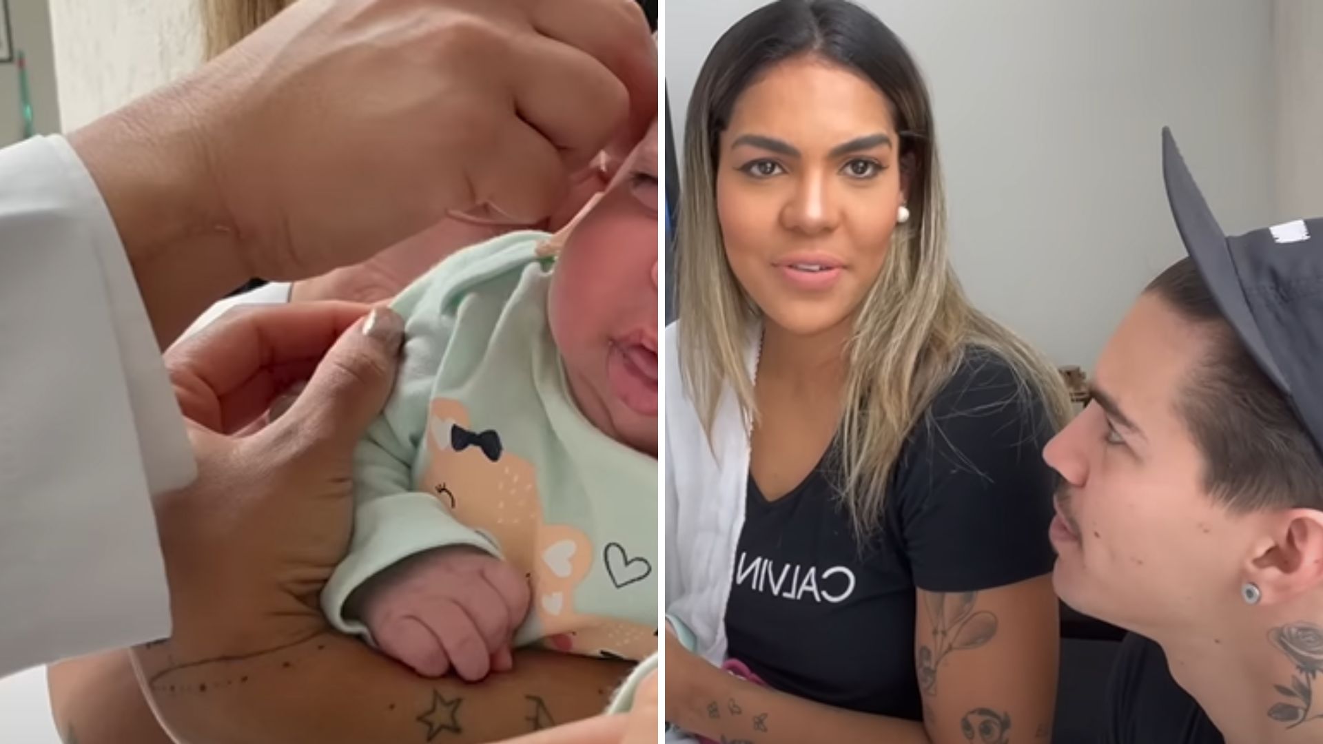 Tays Reis fura orelha da filha e Biel se preocupa: “Vai fazer ela sofrer!”