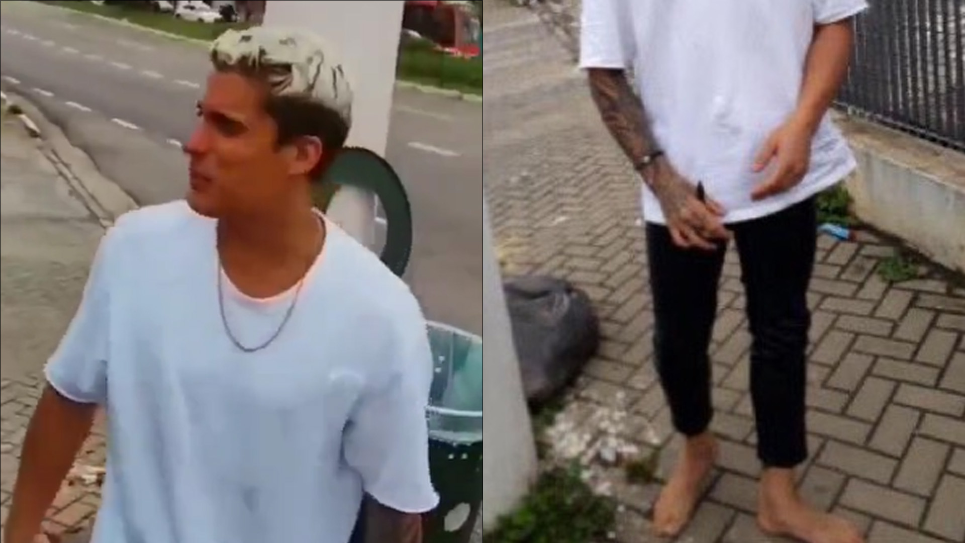 Tiago Ramos é largado descalço na rua após expulsão de ‘A Fazenda 14’; veja flagra!