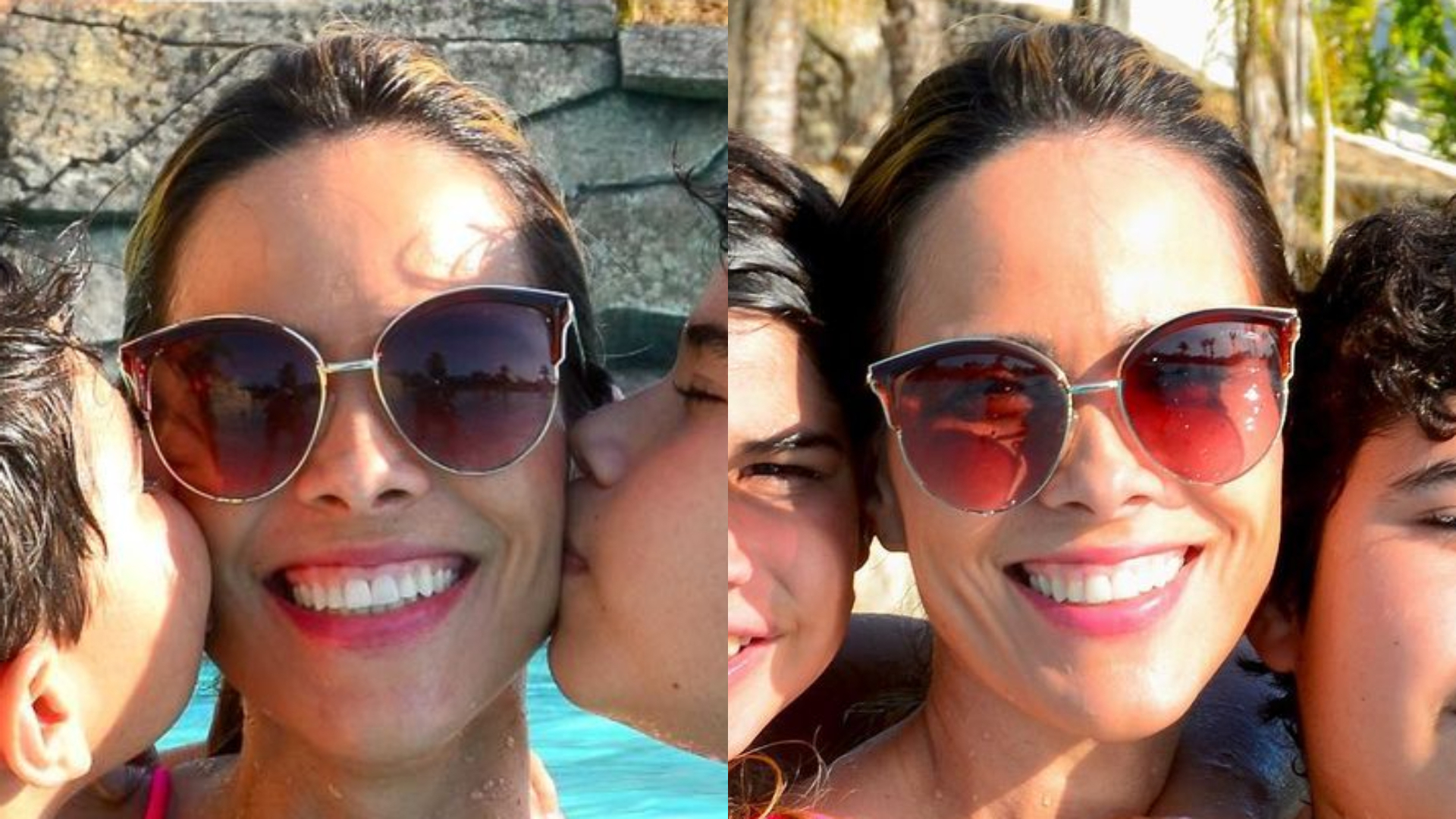 Wanessa posa com os filhos em dia de piscina e Dado Dolabella se derrete: “Lindos”