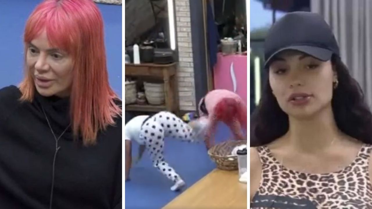 A Fazenda 13: Que dor! Aline Mineiro se descuida fazendo acrobacia e chuta cabeça de Valentina