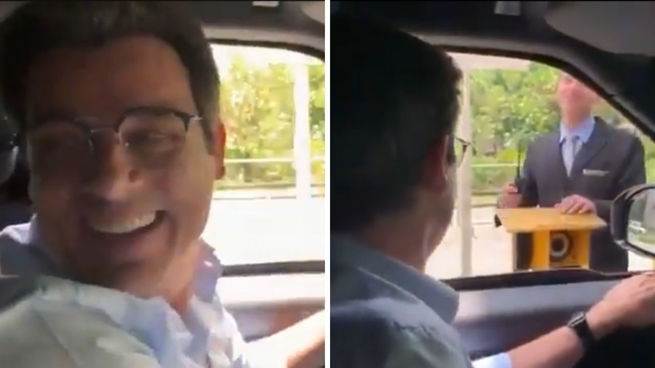Celso Portiolli tenta entrar de carro na Globo e pega segurança desprevenido: “Errei de emissora”