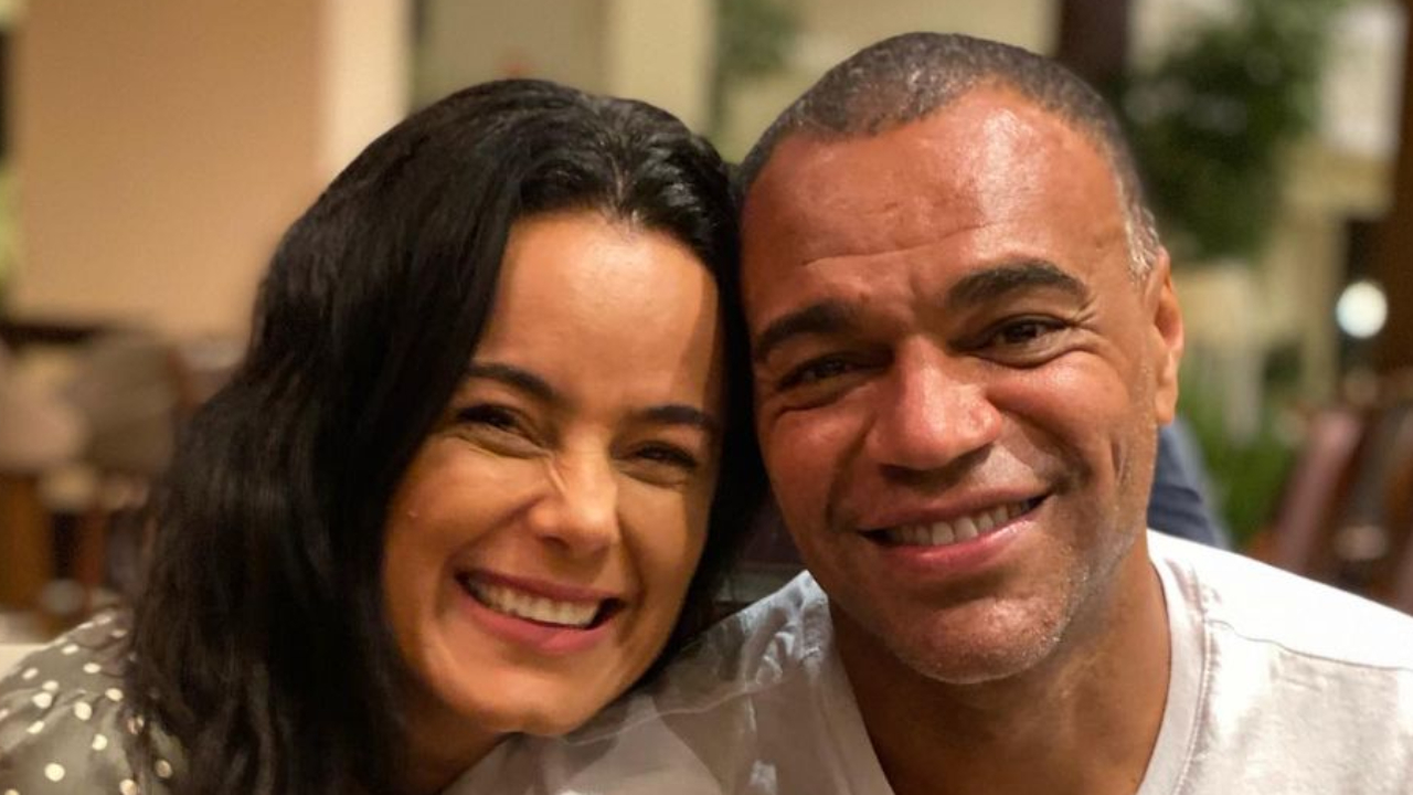 Denílson Show mostra primeira foto com Luciele Di Camargo e faz linda homenagem: “14 anos de união”
