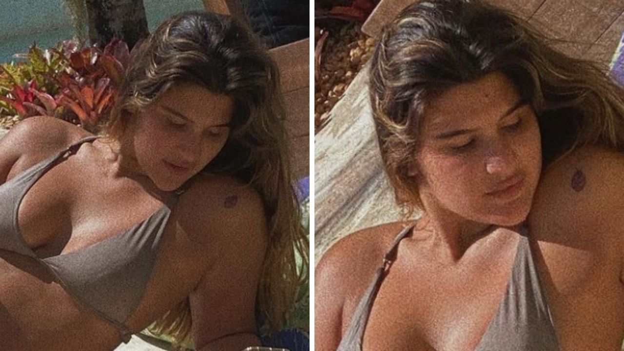 Filha de Flávia Alessandra surge ao natural em fotos de biquíni e exibe corpão farto: “Gata”