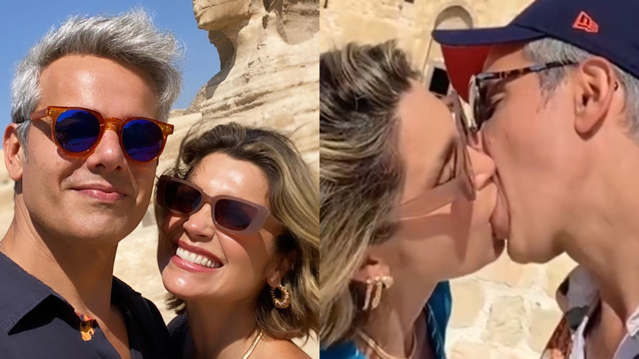 Apaixonados, Flávia Alessandra e Otaviano Costa dão beijo de cinema em viagem no Egito