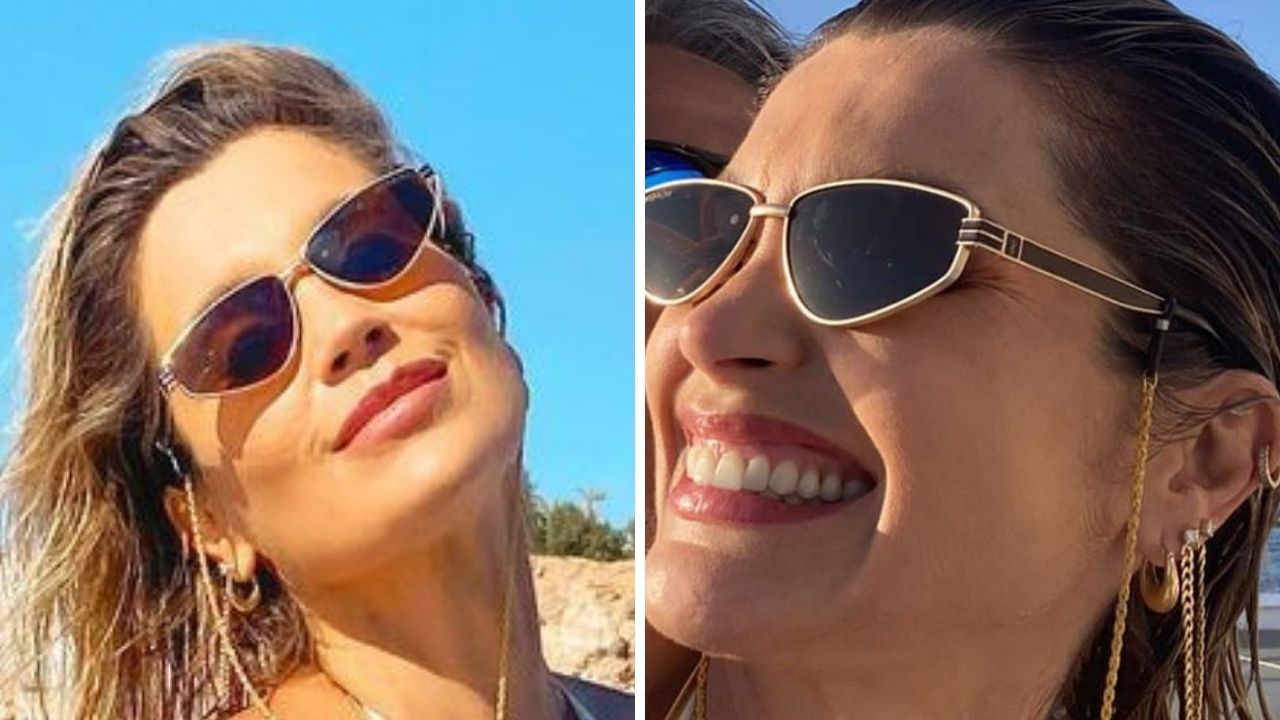 Flávia Alessandra posa de biquíni cavadíssimo exibindo curvas esculturais e troca carícias com Otaviano: “Dia inesquecível”