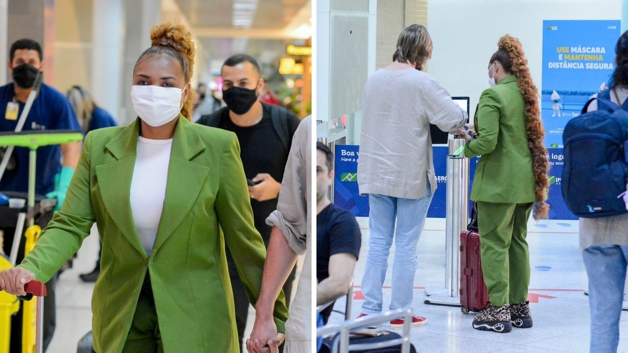 Discreta, Gaby Amarantos é flagrada de mãos dadas em momento raríssimo com seu marido inglês