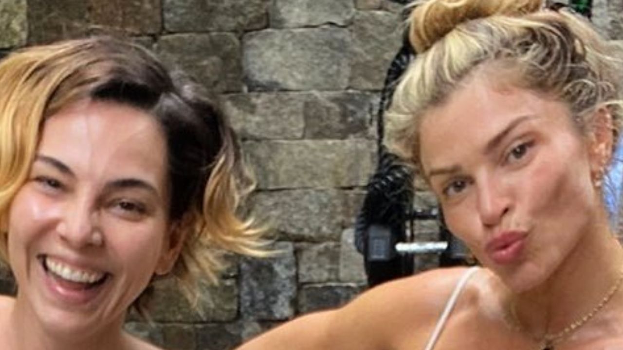 Grazi Massafera e Tainá Muller treinam juntas e exibem barrigas super saradas: “Perdi a pose”