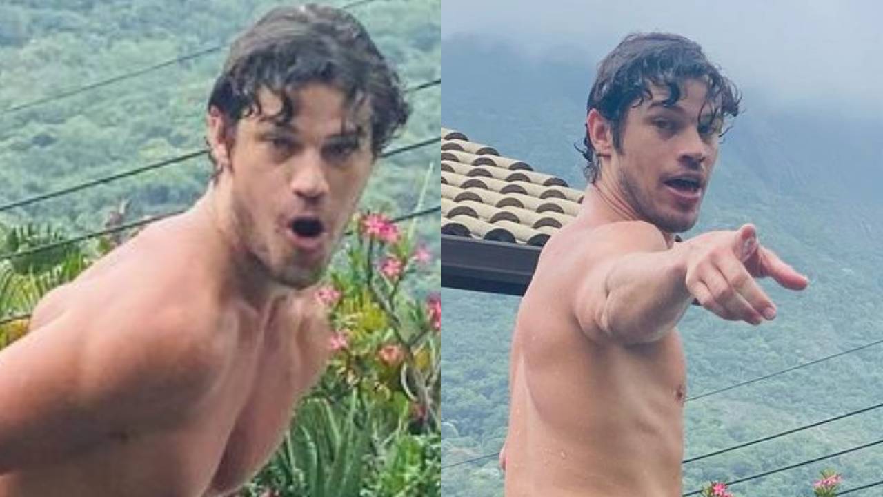 Na piscina, José Loreto surge de sunga molhada e volumão indiscreto rouba a cena na web: “Eu dei zoom”