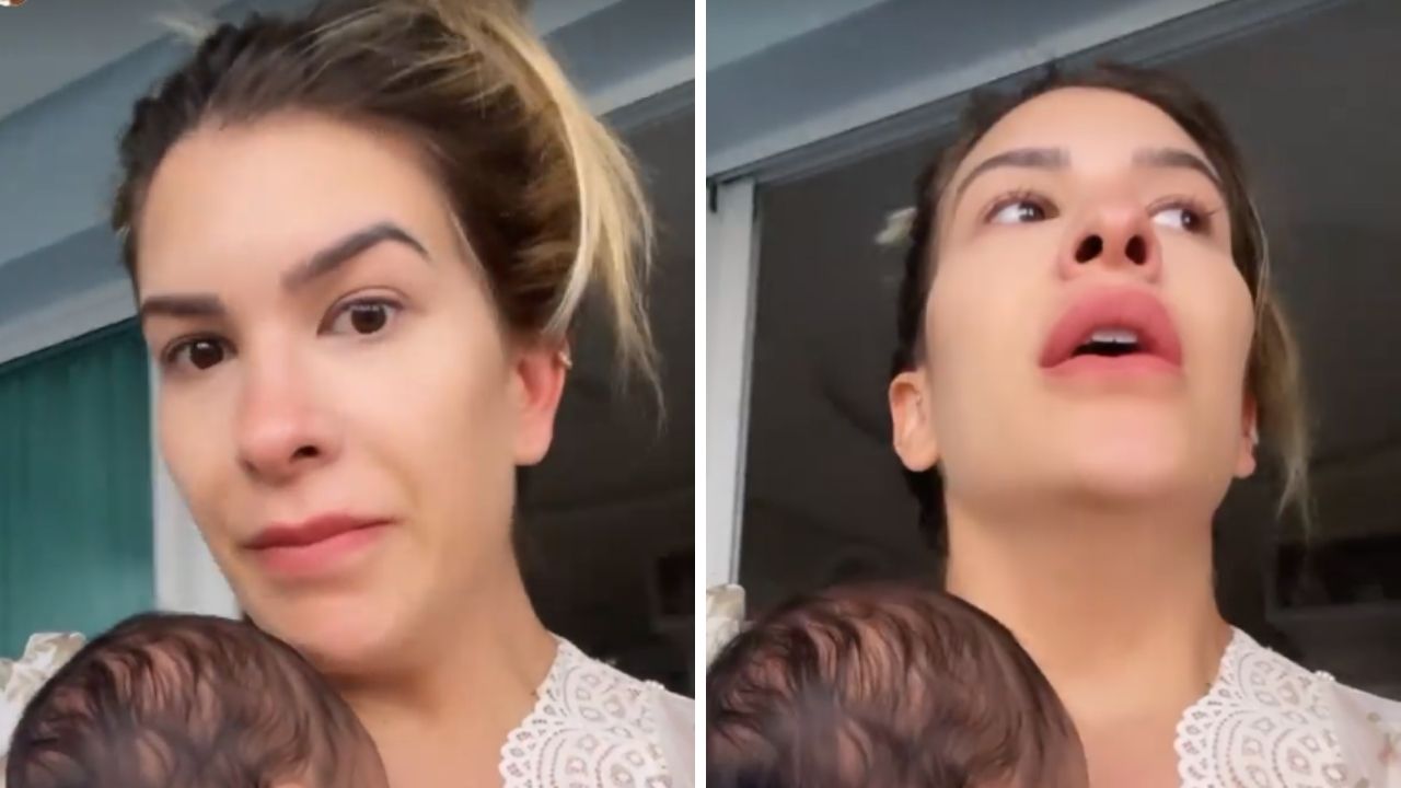 Entre lágrimas, Lore Improta se desespera ao ver filha chorar de cólica: “Não conseguiu dormir”