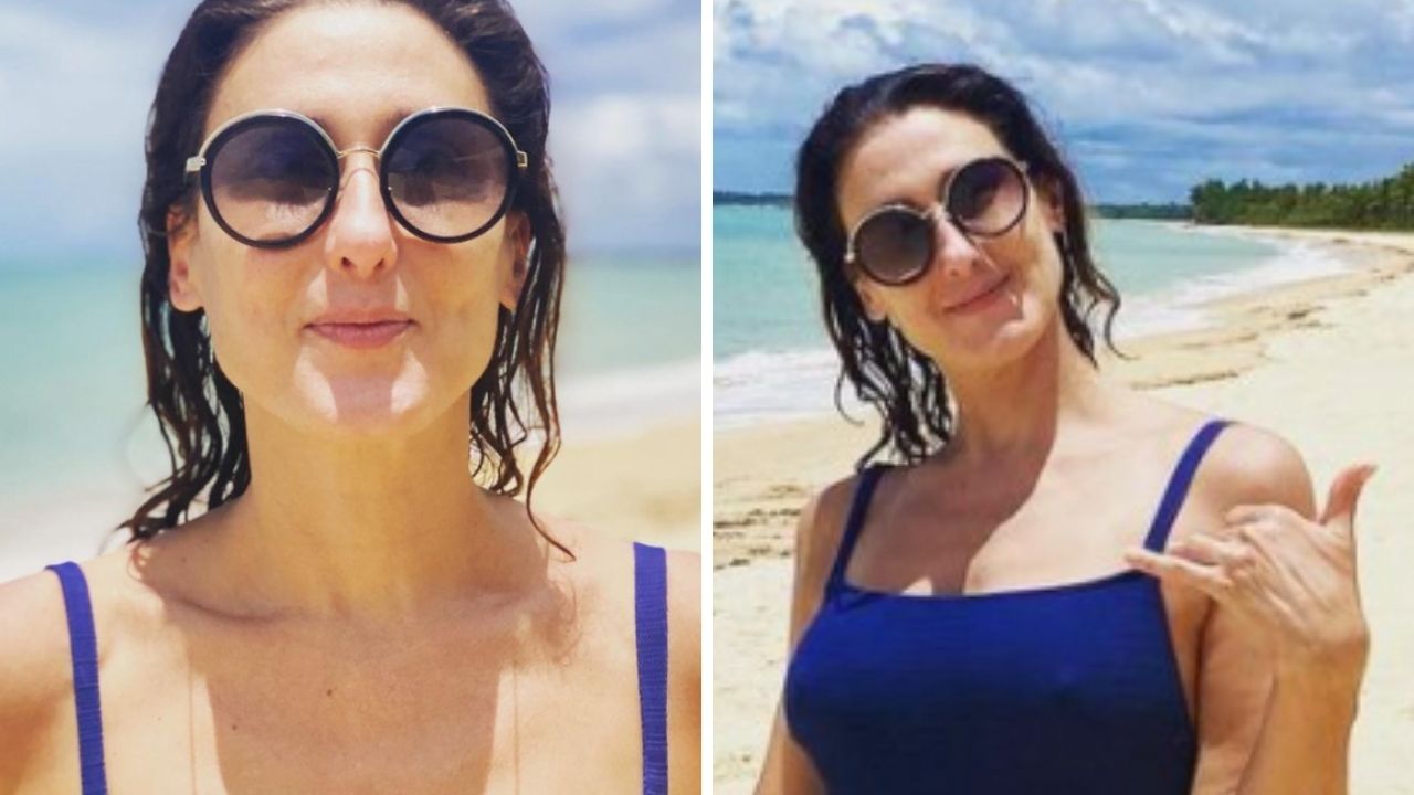 Paola Carosella comemora chegada aos 49 anos com cliques de maiô: “Não mereço tanto”