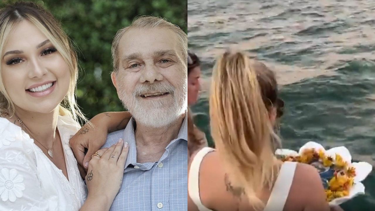 Vídeo mostra Virginia Fonseca jogando cinzas do pai em Portugal: “Descansa e navega”