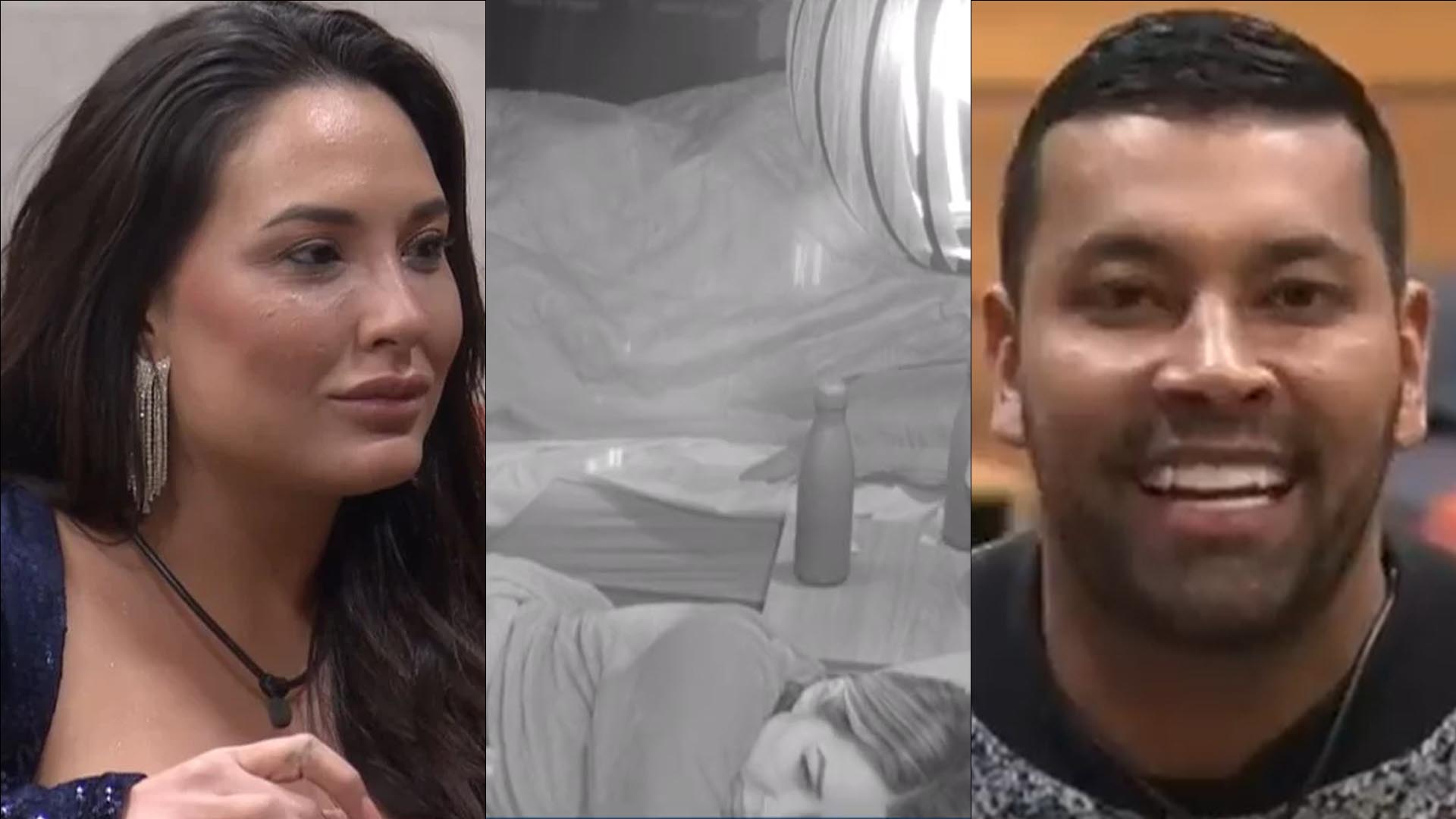 A Fazenda: Já? Casado, André movimenta edredom com Suzi e Baronesa escuta tudo