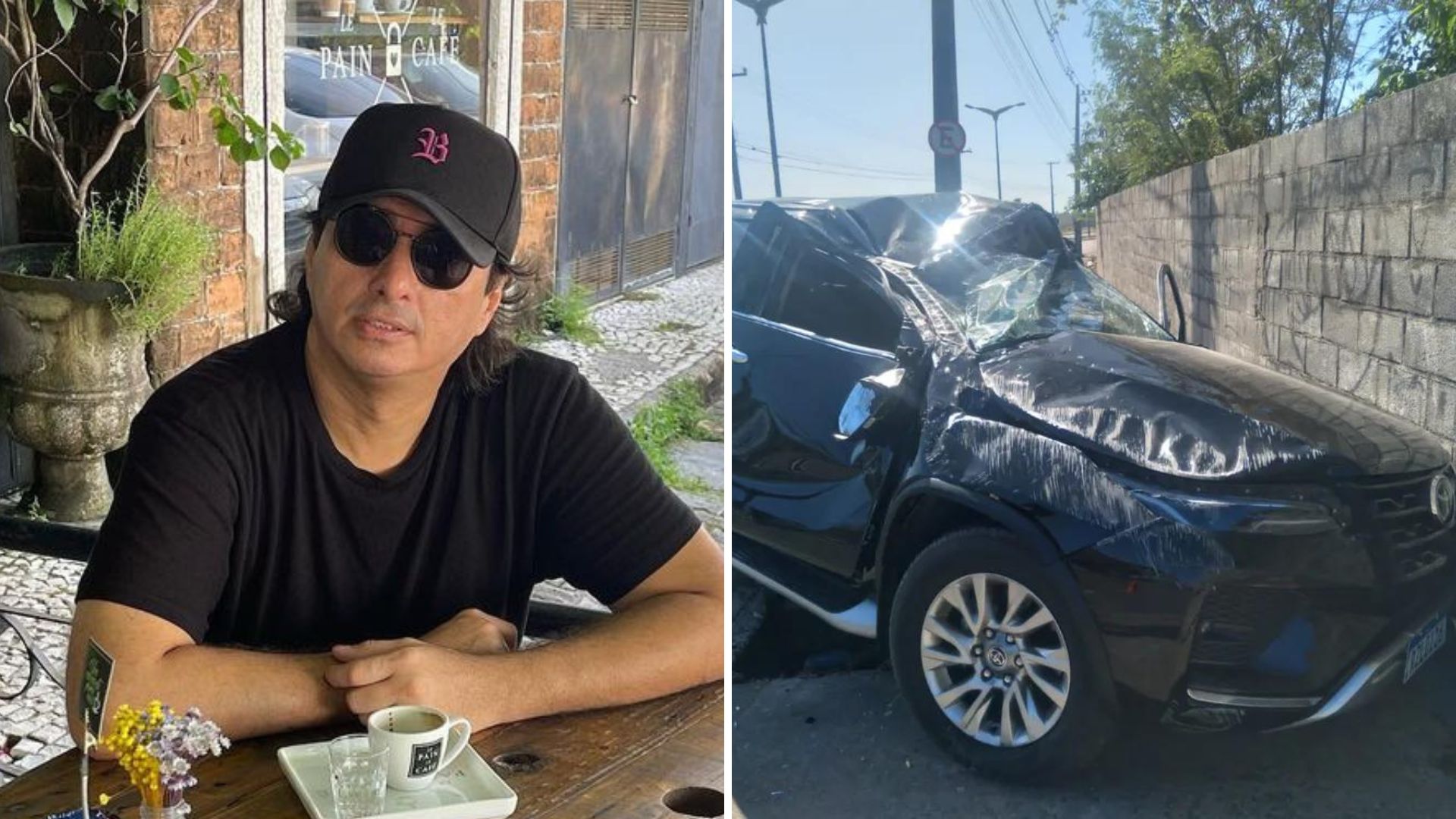 Urgente: cantor sofre acidente grave, capota o carro três vezes e aguarda transferência