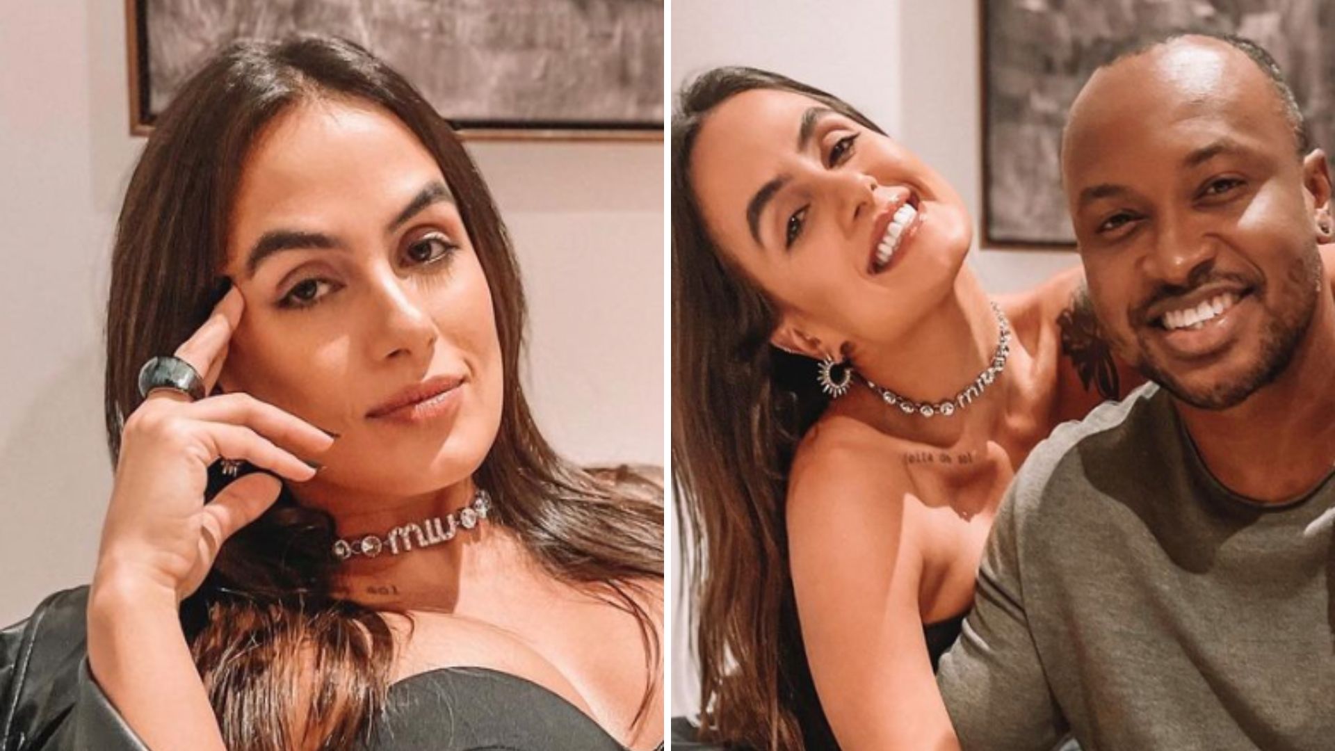 Carol Peixinho provoca ao surgir de blusa transparente no colo de Thiaguinho: “Agora”