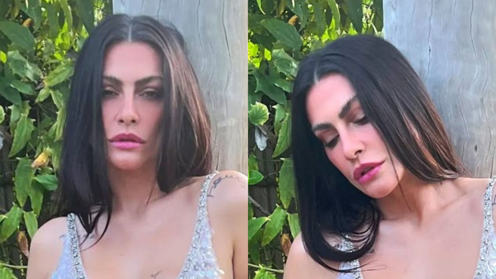 Cleo aposta em decotão ousado e choca ao mostrar tatuagem nos seios:  “Passo mal”