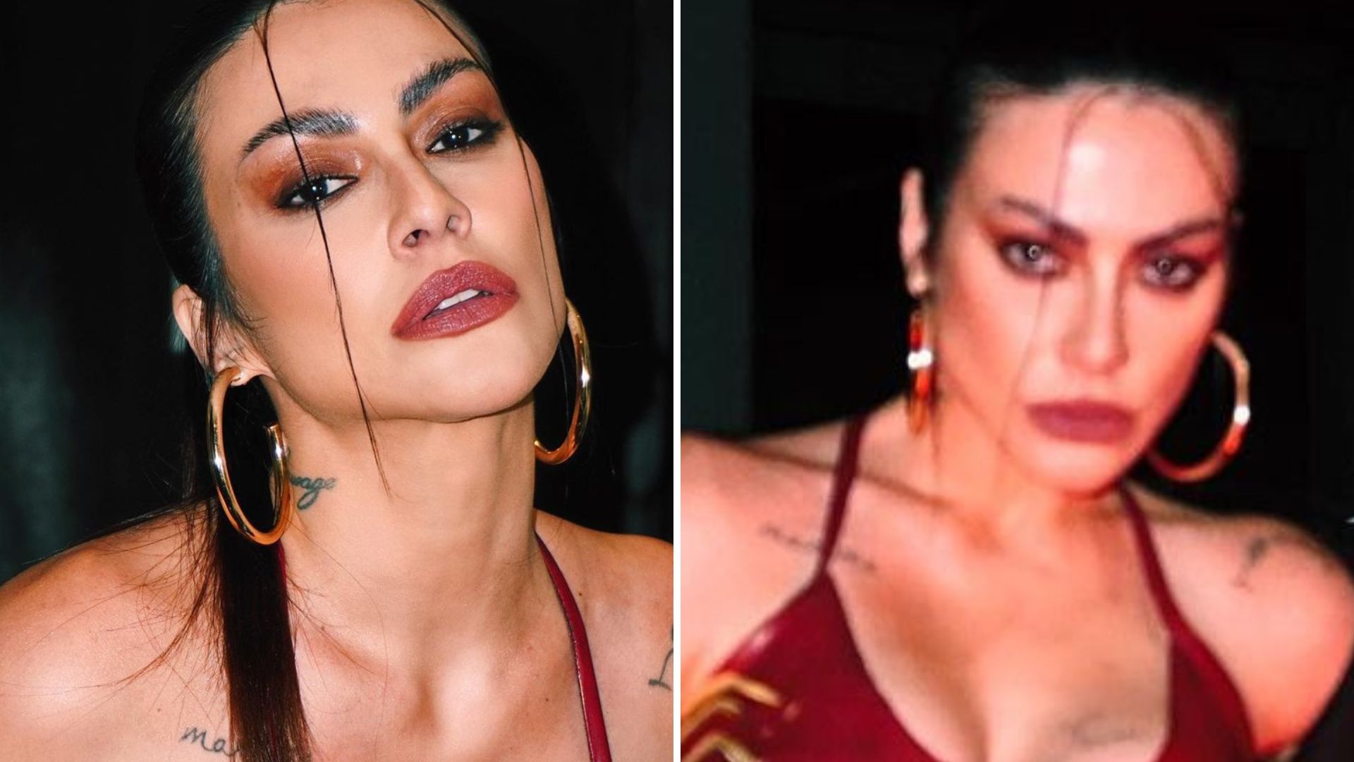Sem sutiã, Cleo escandaliza com look vermelho e seios quase pulam: “Poderosa”