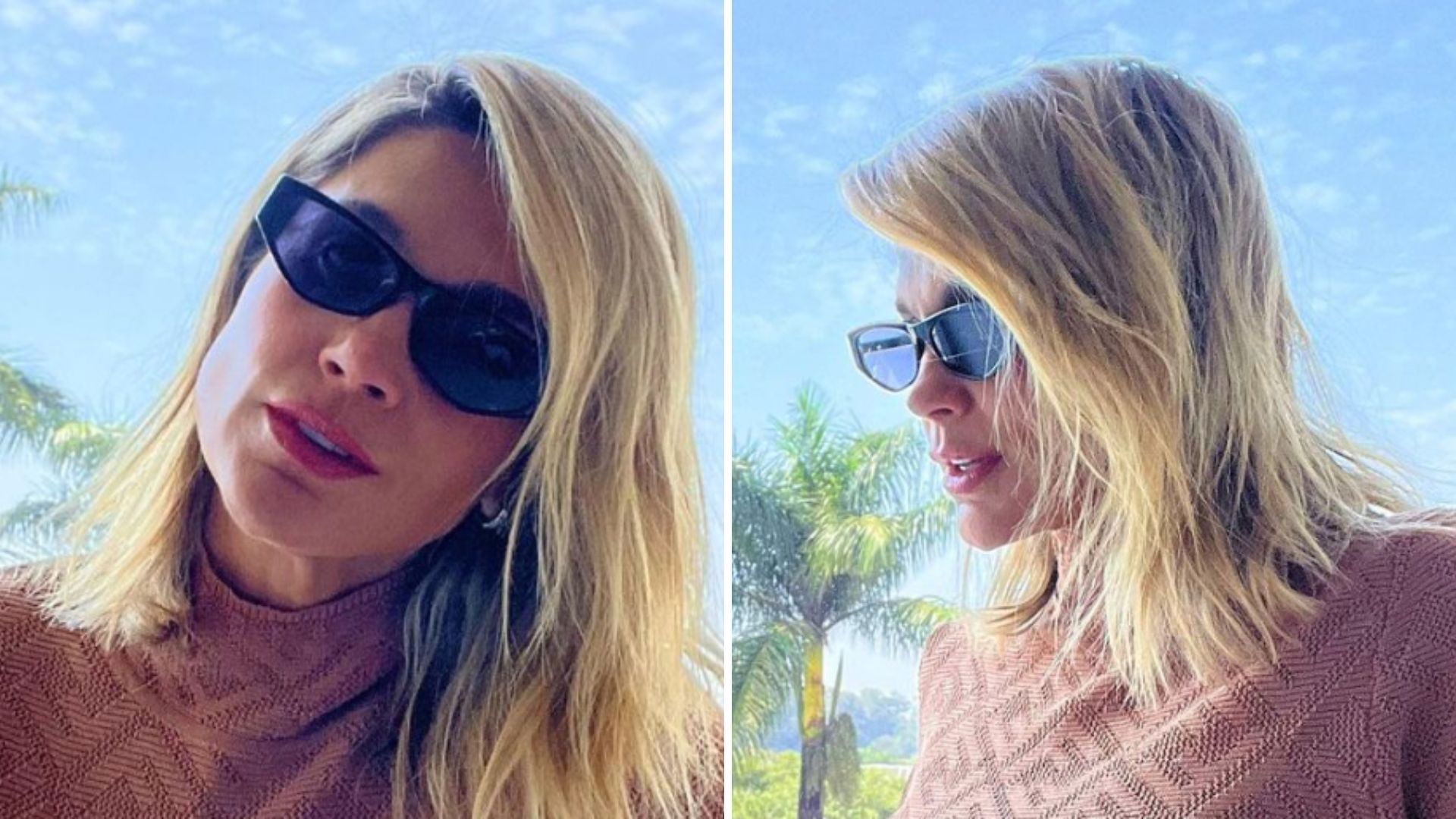Flávia Alessandra posa com vestido de tricô justíssimo e exibe corpo violão: “Perfeita”