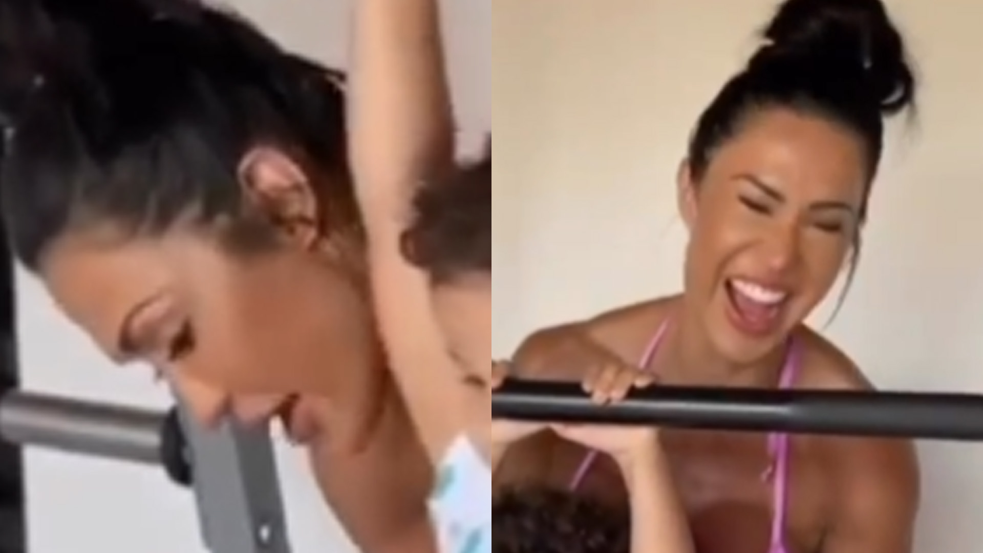 Gracyanne Barbosa mostra neta malhando e revela: “Ama tudo que a vovó faz”