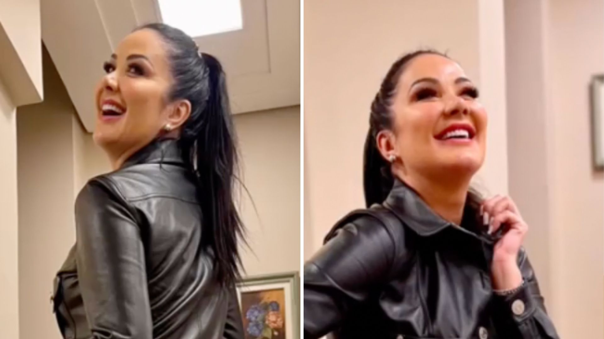 Solteira, Helen Ganzarolli posa de vestido de couro e botas de cano alto: “Perfeição”