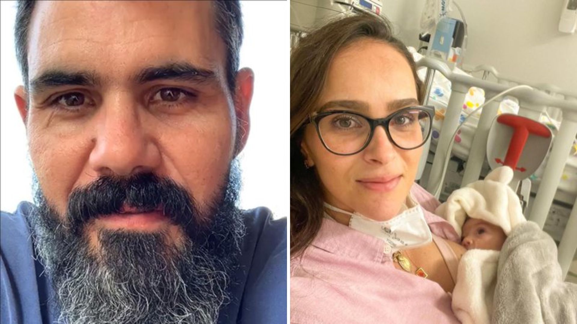 Juliano Cazarré e esposa brindam três meses da filha, que segue em tratamento: “Tudo eu choro”