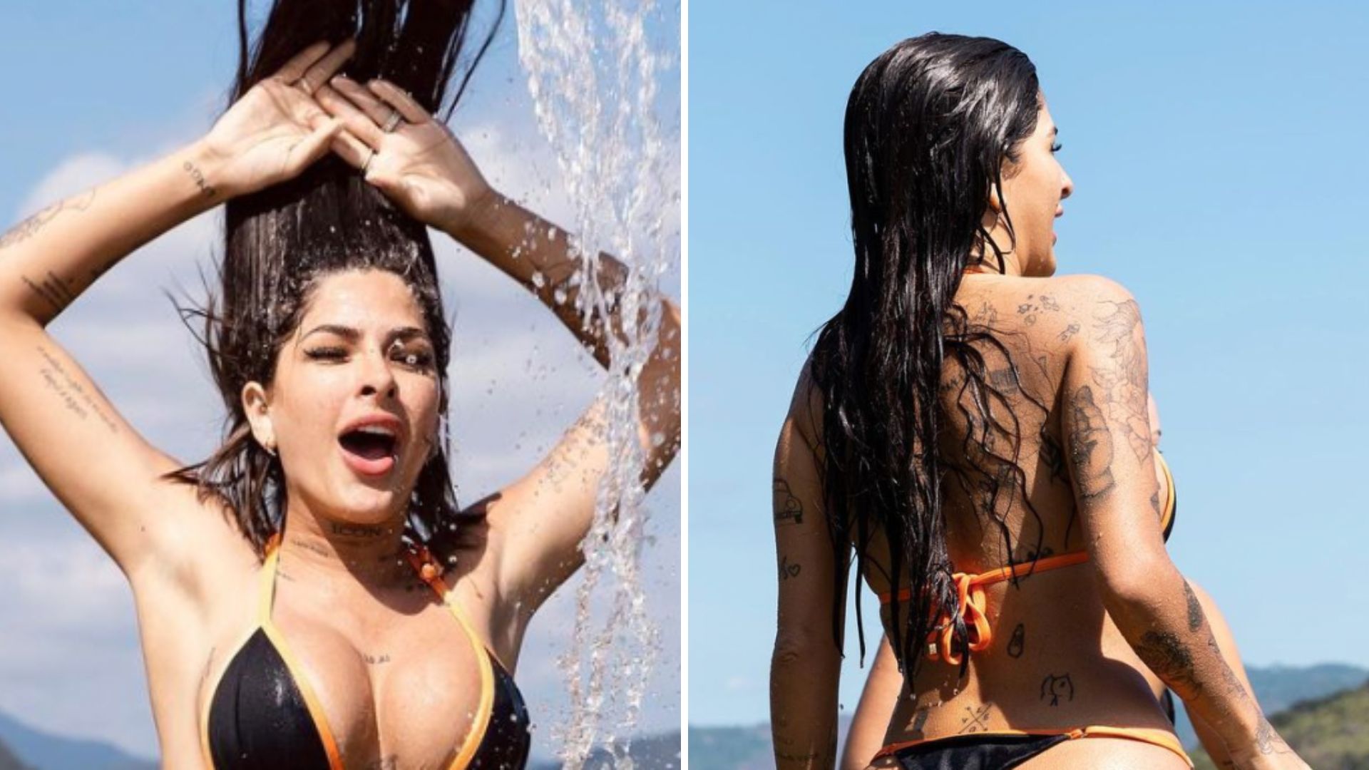 Lary Bottino toma banho de mar com biquíni fio-dental e exibe corpaço: “Deliciosa”