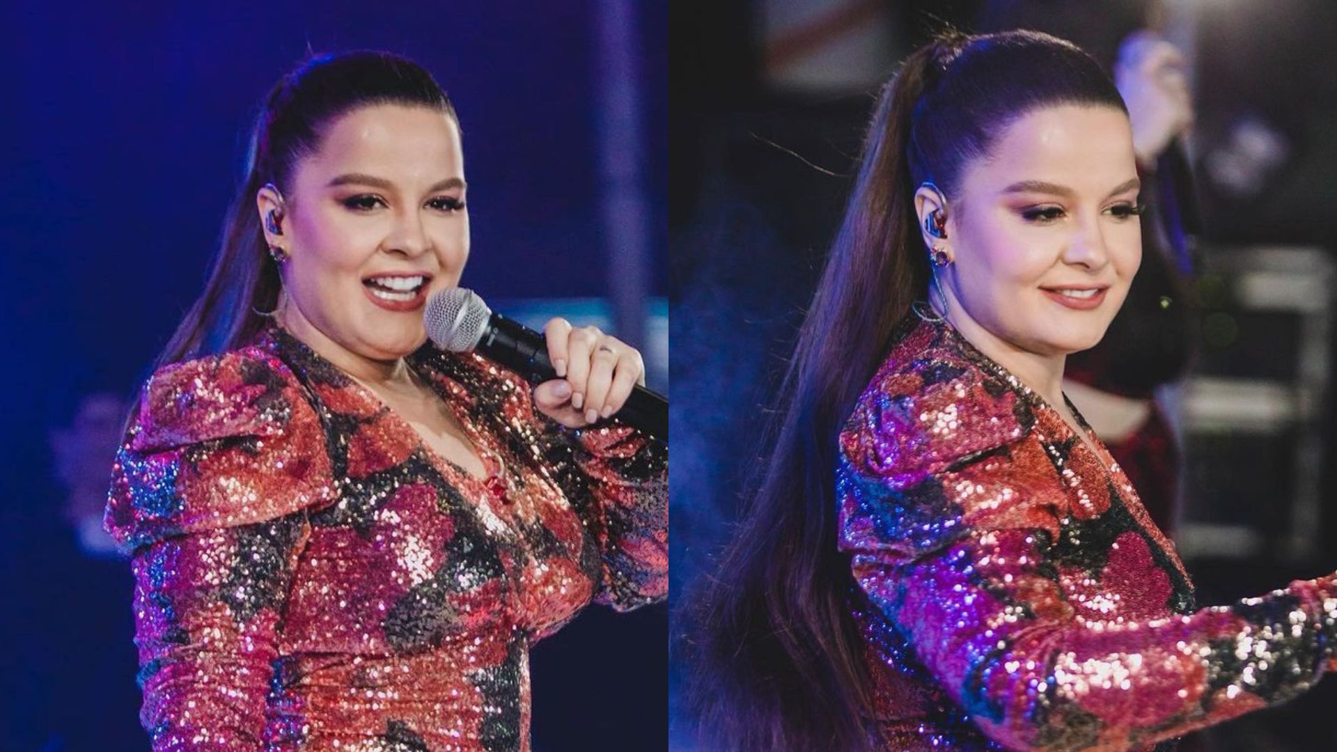 Maiara sobe no palco com vestidinho chiquérrimo e mostra curvas: “Gostosa”