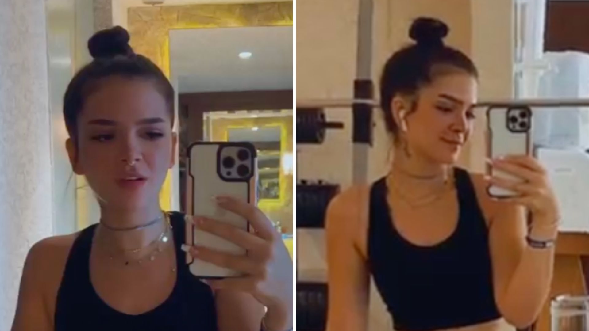 Aos 18 anos, Mel Maia seduz fãs ao posar de legging e top na academia